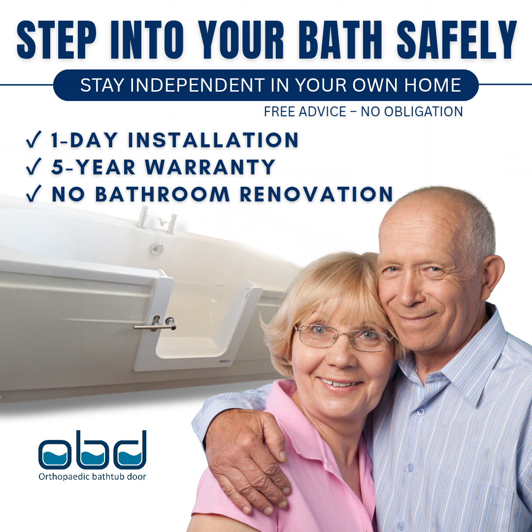 Orthopaedic Bathtub Doors Facebook ad: Would you like to use your bath safely…