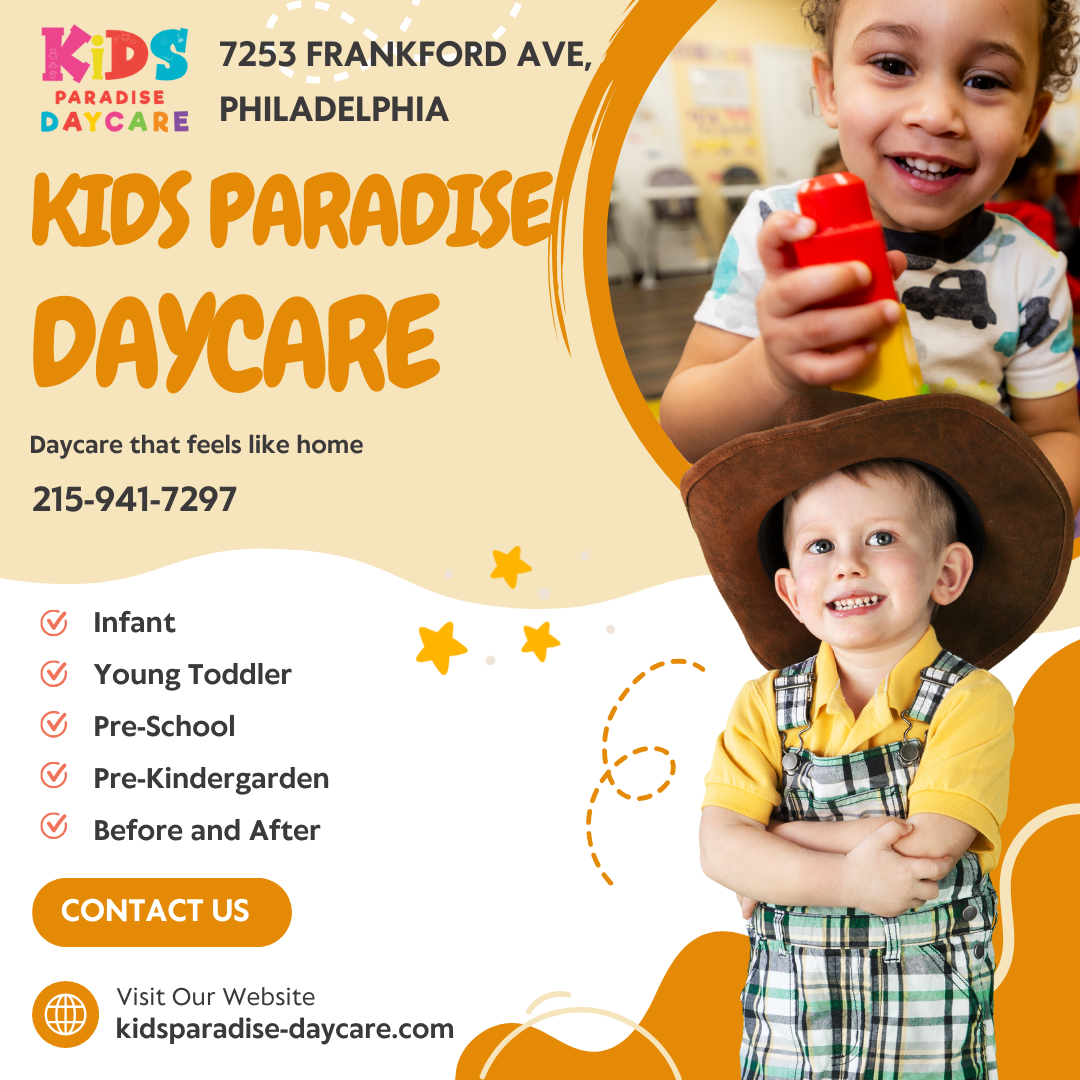 Kids Paradise Daycare Facebook ad: Welcome to Kids Paradise Daycare and After-School Program!