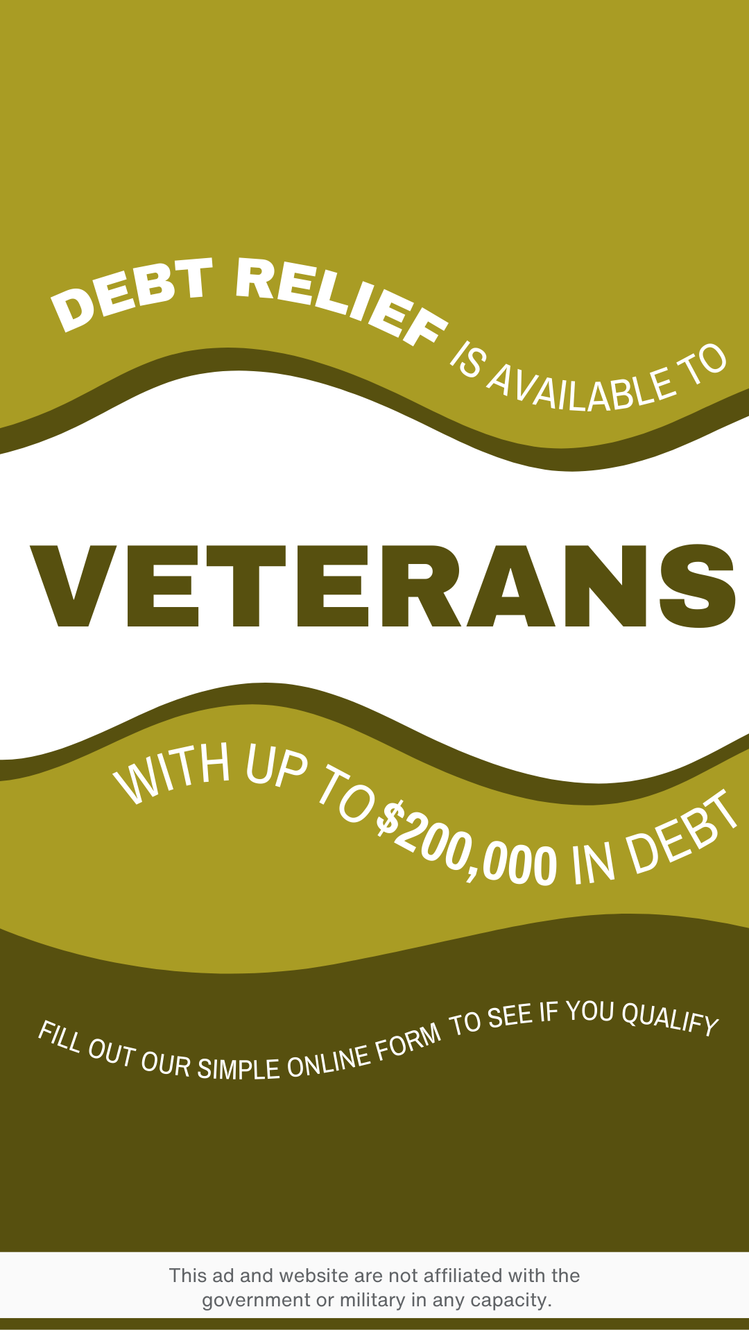 Veteran Debt Assistance Facebook ad