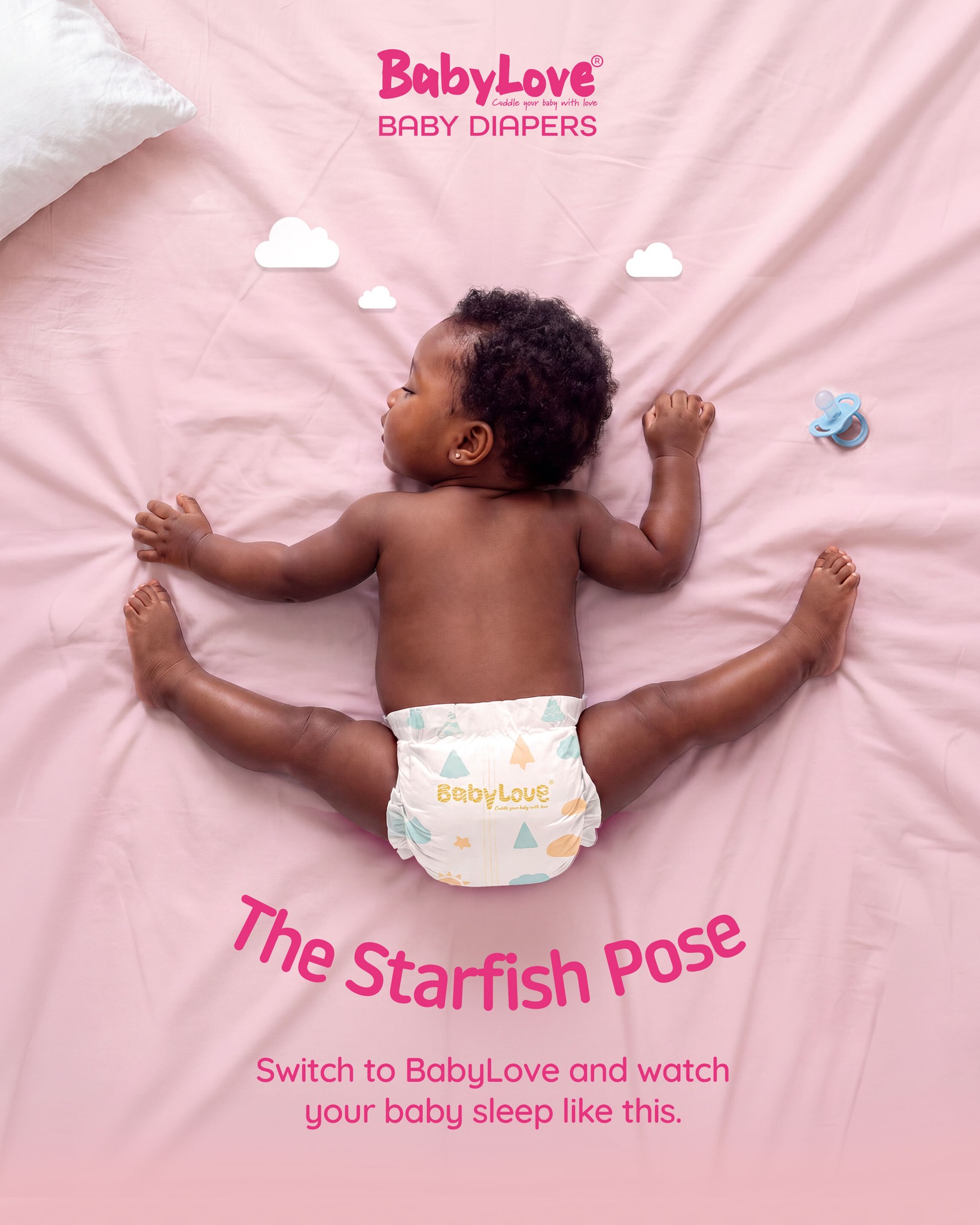 BabyLove Ghana Facebook ad: Parents know this pose all too well.