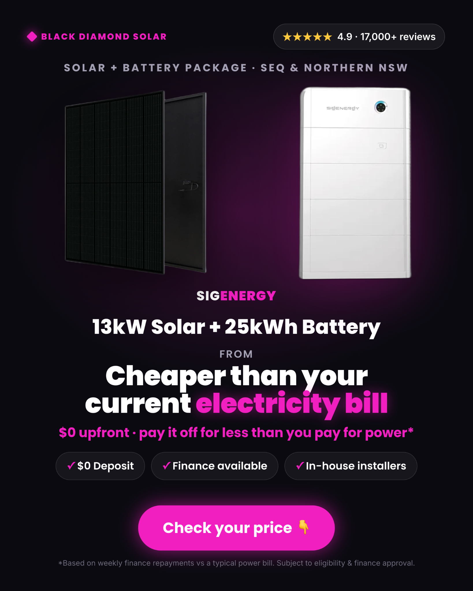 Black Diamond Solar Facebook ad