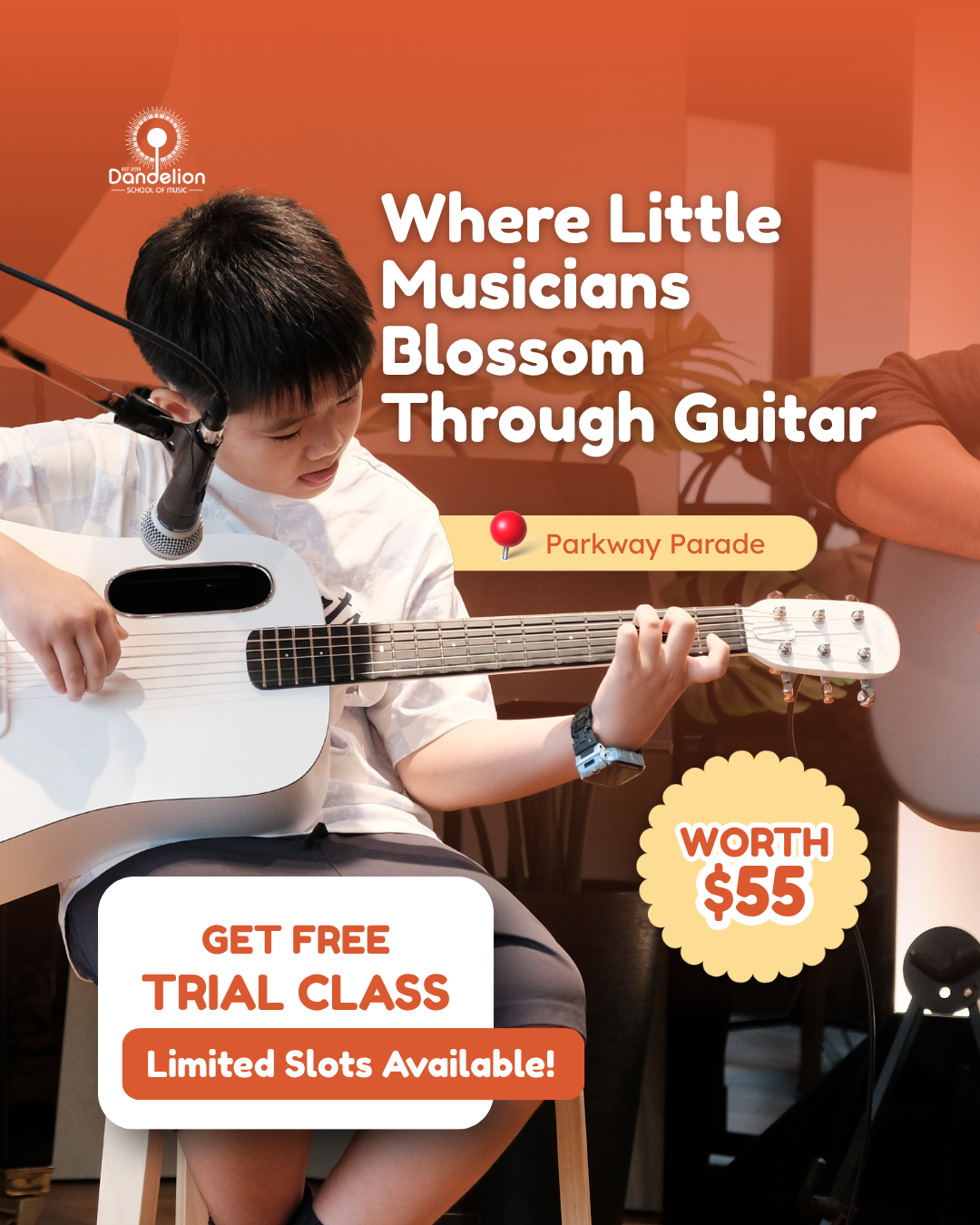 Dandelion School of Music Facebook ad: Free Guitar Lesson