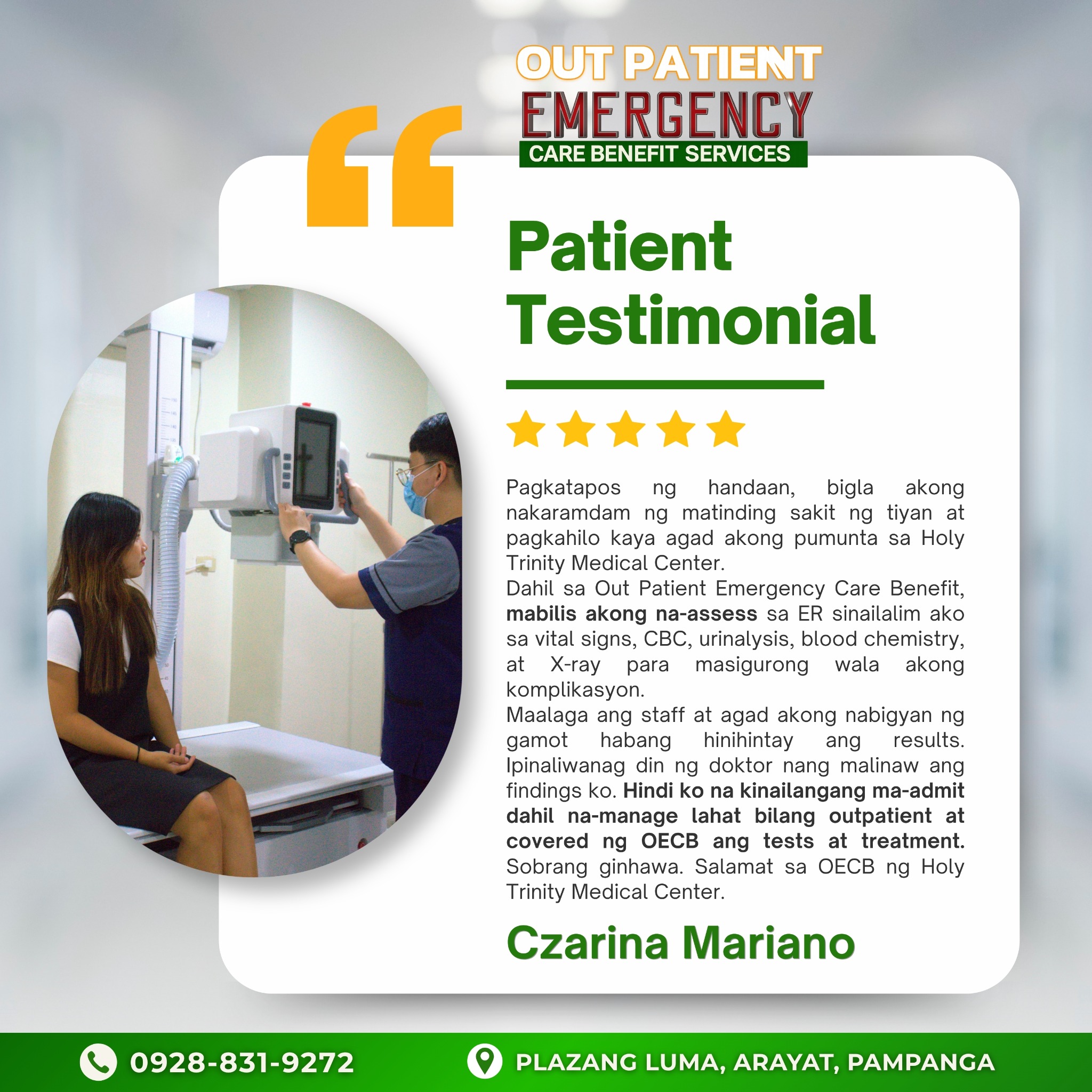 Holy Trinity Medical Center Arayat Facebook ad