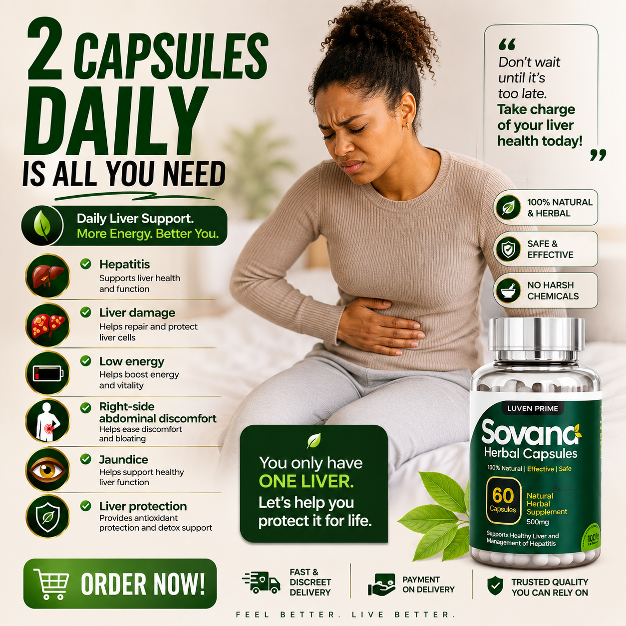 Sovana Nigeria Facebook ad: • Hepatitis B support • Fatty Liver care • Detox & Cleansing