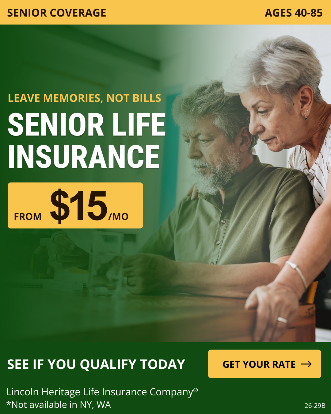 Lincoln Heritage Funeral Advantage Facebook ad: Affordable Senior Life Insurance
