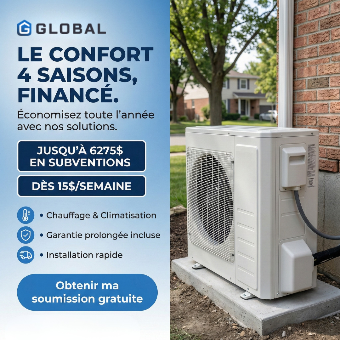 Global Services Résidentiels Facebook ad: Installée demain matin, Confort garanti