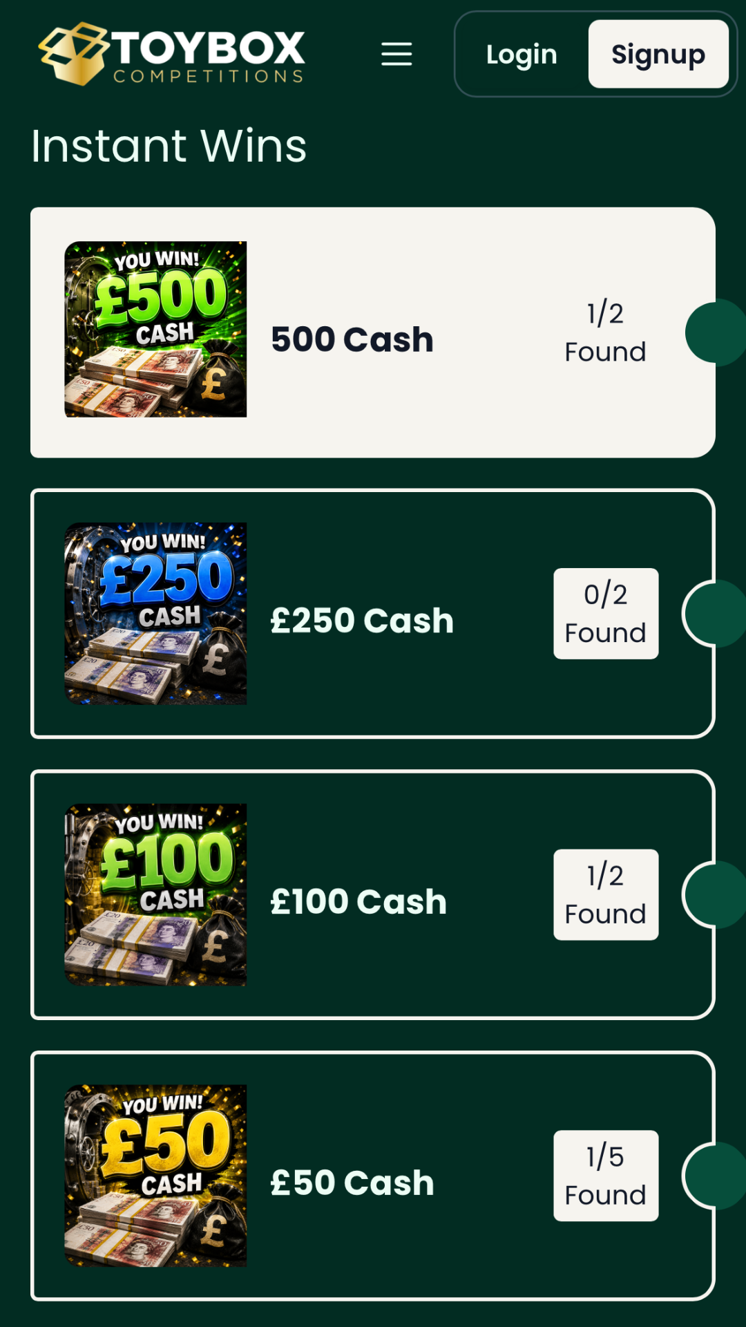 Toybox Competitions Facebook ad: Just 9p a go £4,350 PRIZE POT