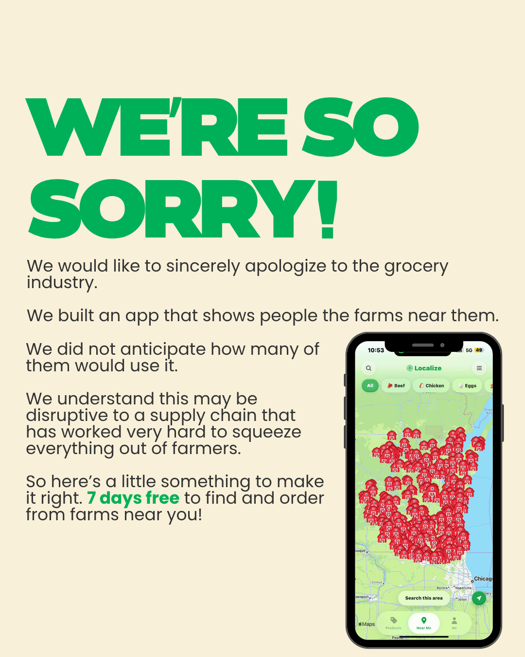 Localize - Farmers Market Facebook ad