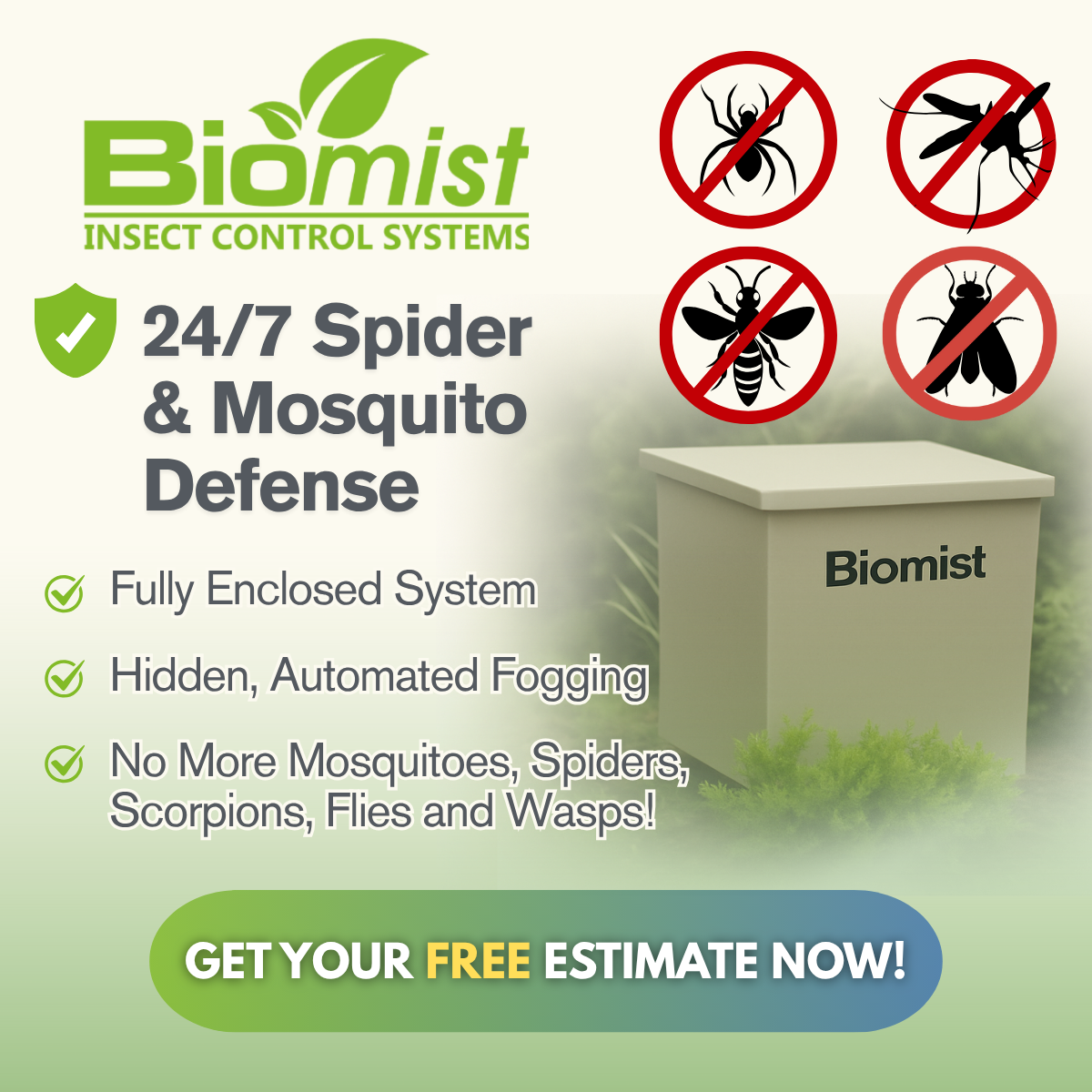 Biomist Misting Systems Facebook ad from Aug 26, 2025