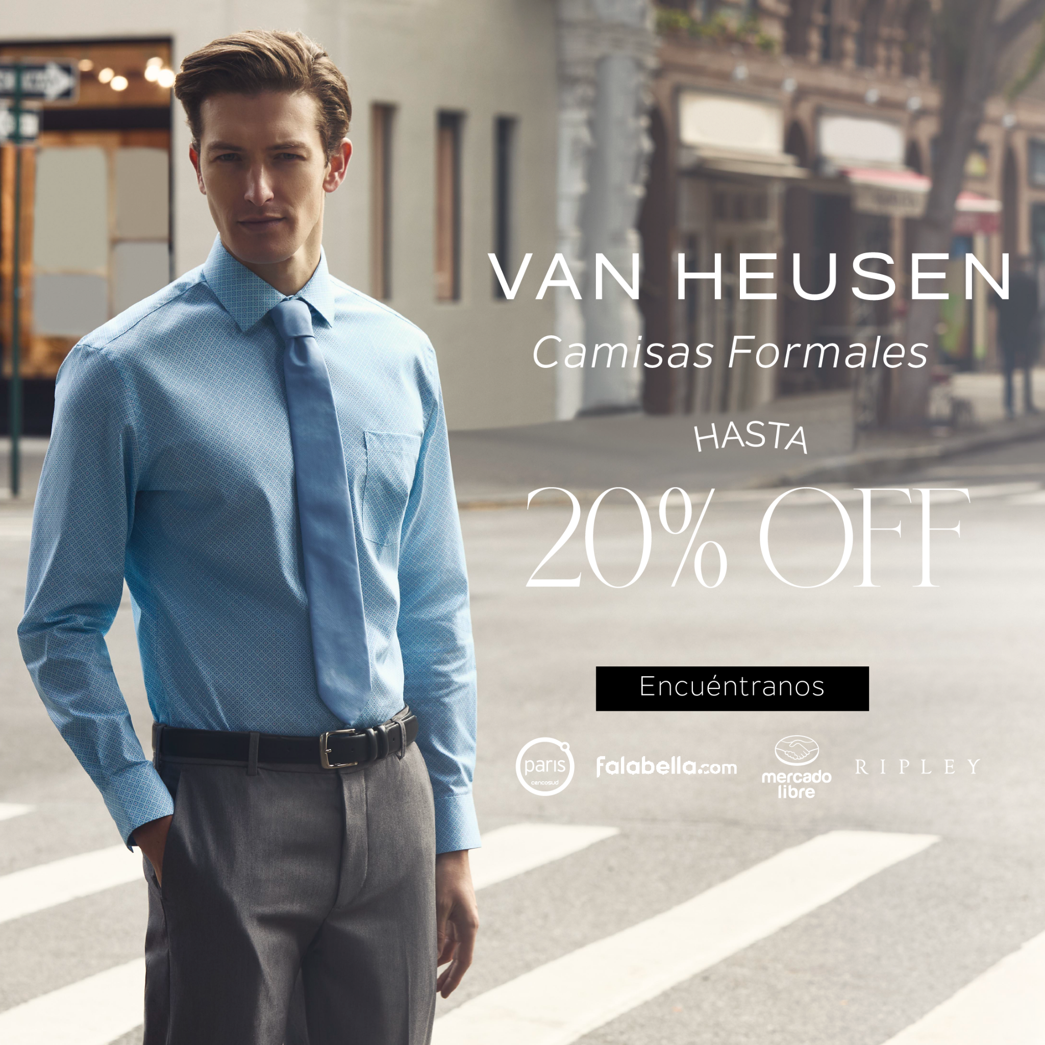 Van Heusen Chile Facebook ad: Aprovecha un 20% Off en Camisas formales, encuéntralas…