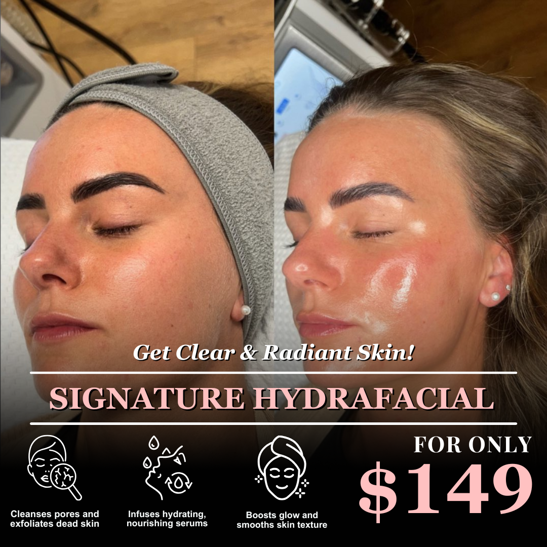 Dermatologie Skin + Hair Solutions Facebook ad: Signature HydraFacial, Just $149!
