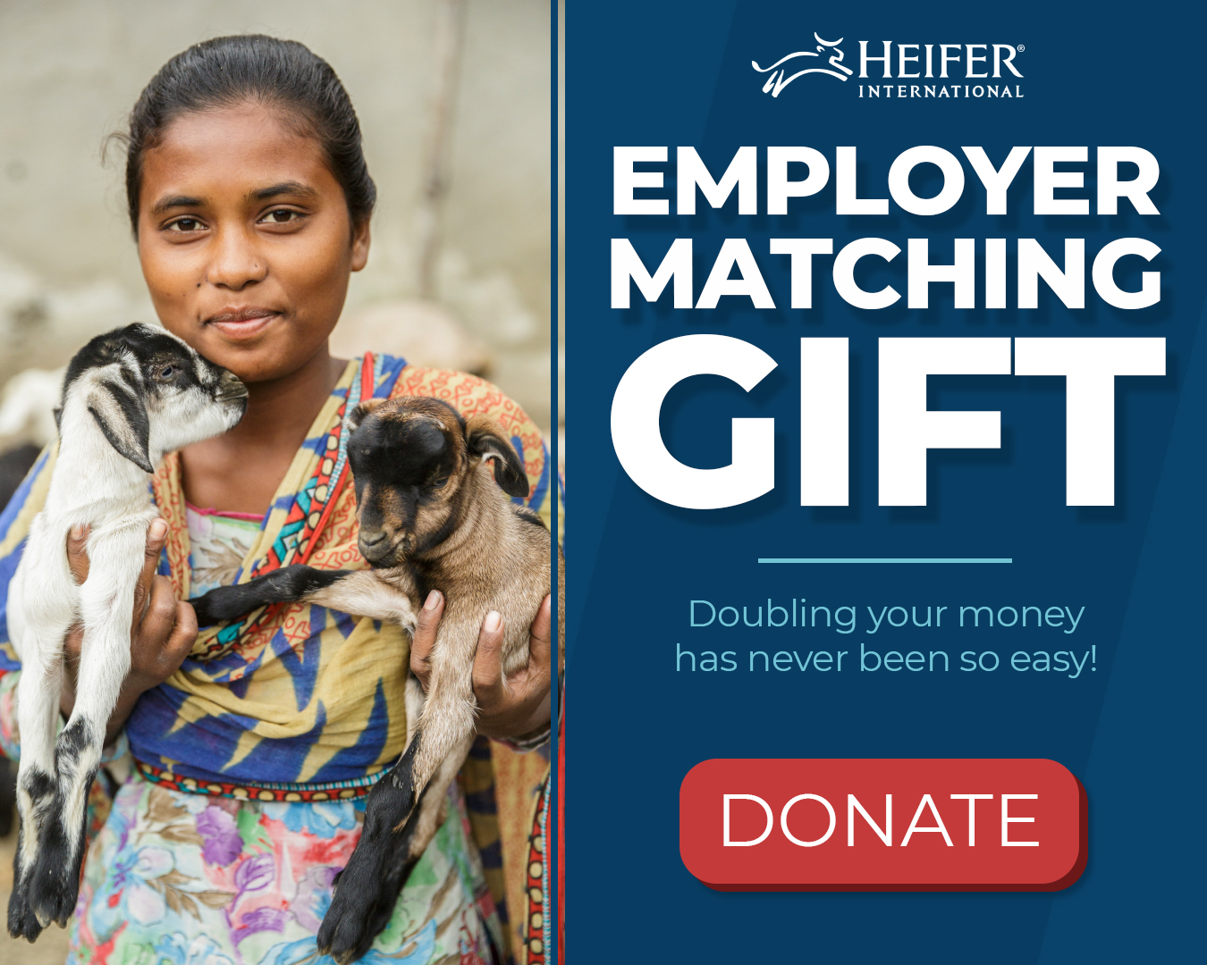Heifer International Facebook ad: Employer Matching Gifts
