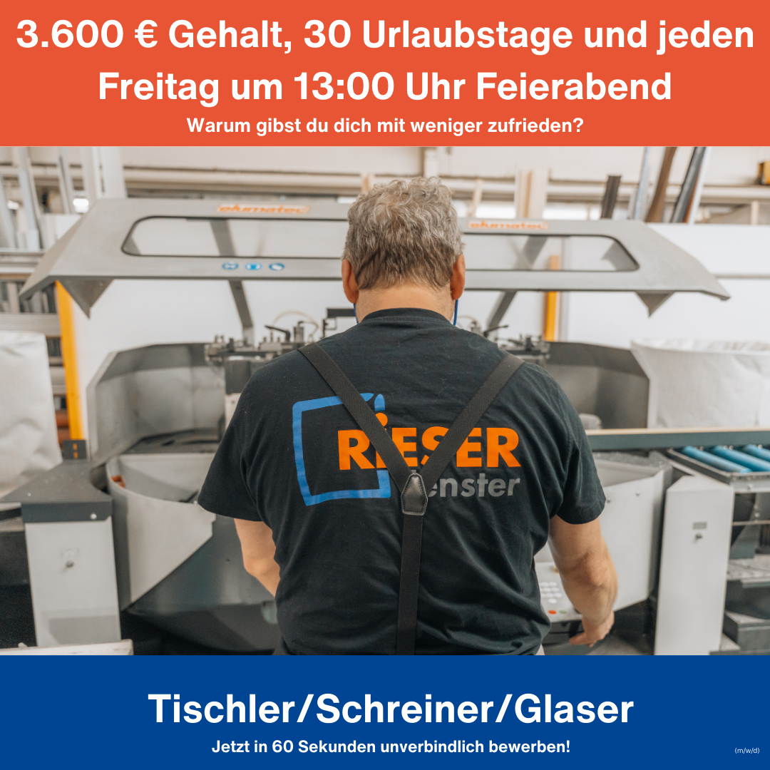 Rieser GmbH Facebook ad: 3.600 € Gehalt/Monat als Fenstermonteur!