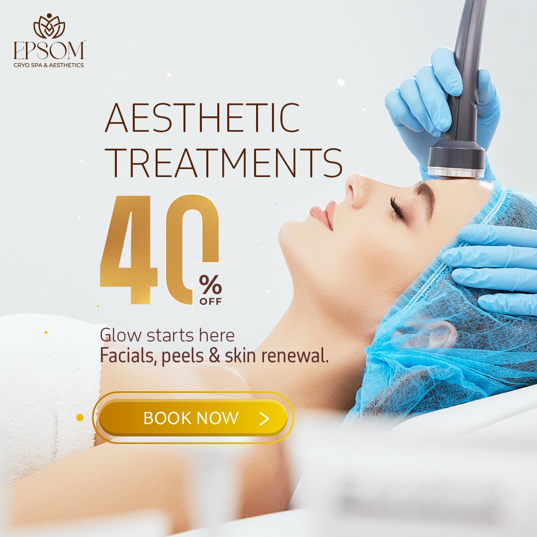 Cryobyepsom Facebook ad: Aesthetic Treatments, Flat 40% OFF
