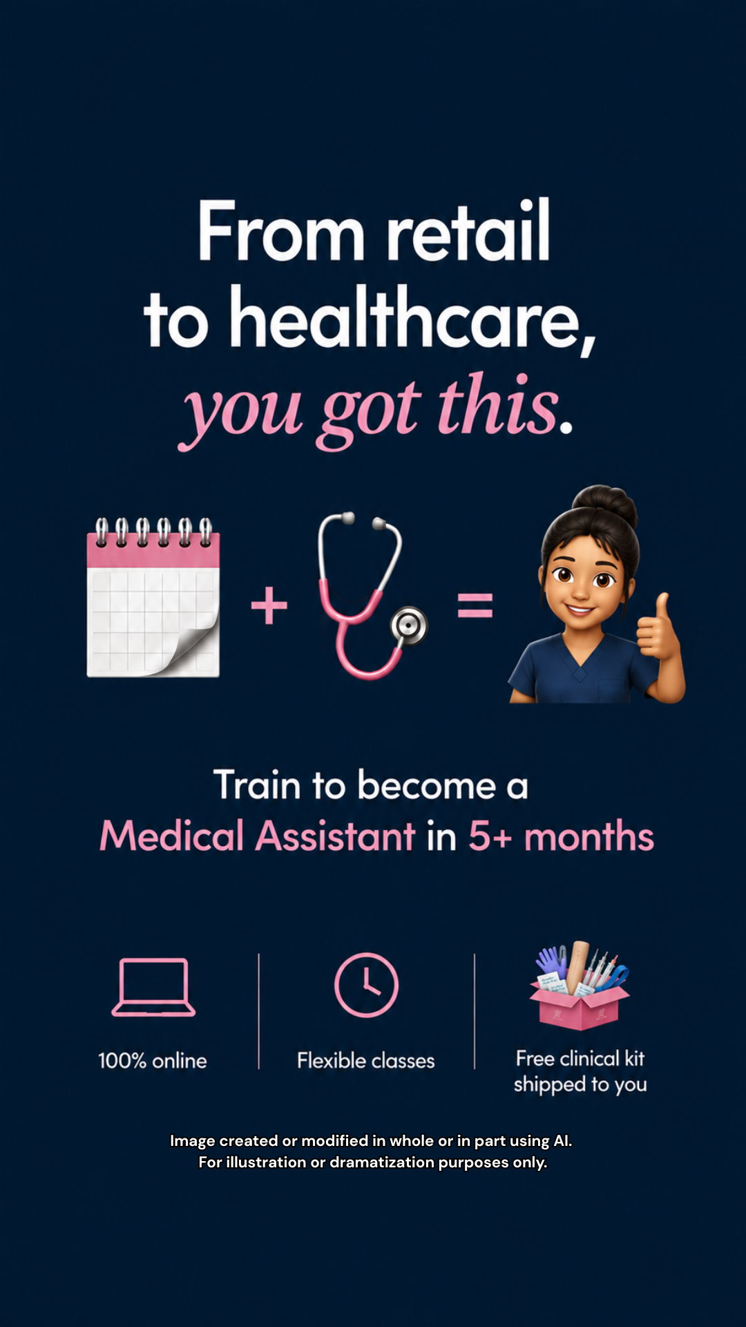 Stepful Facebook ad: Become a Medical Assistant Around Your Life