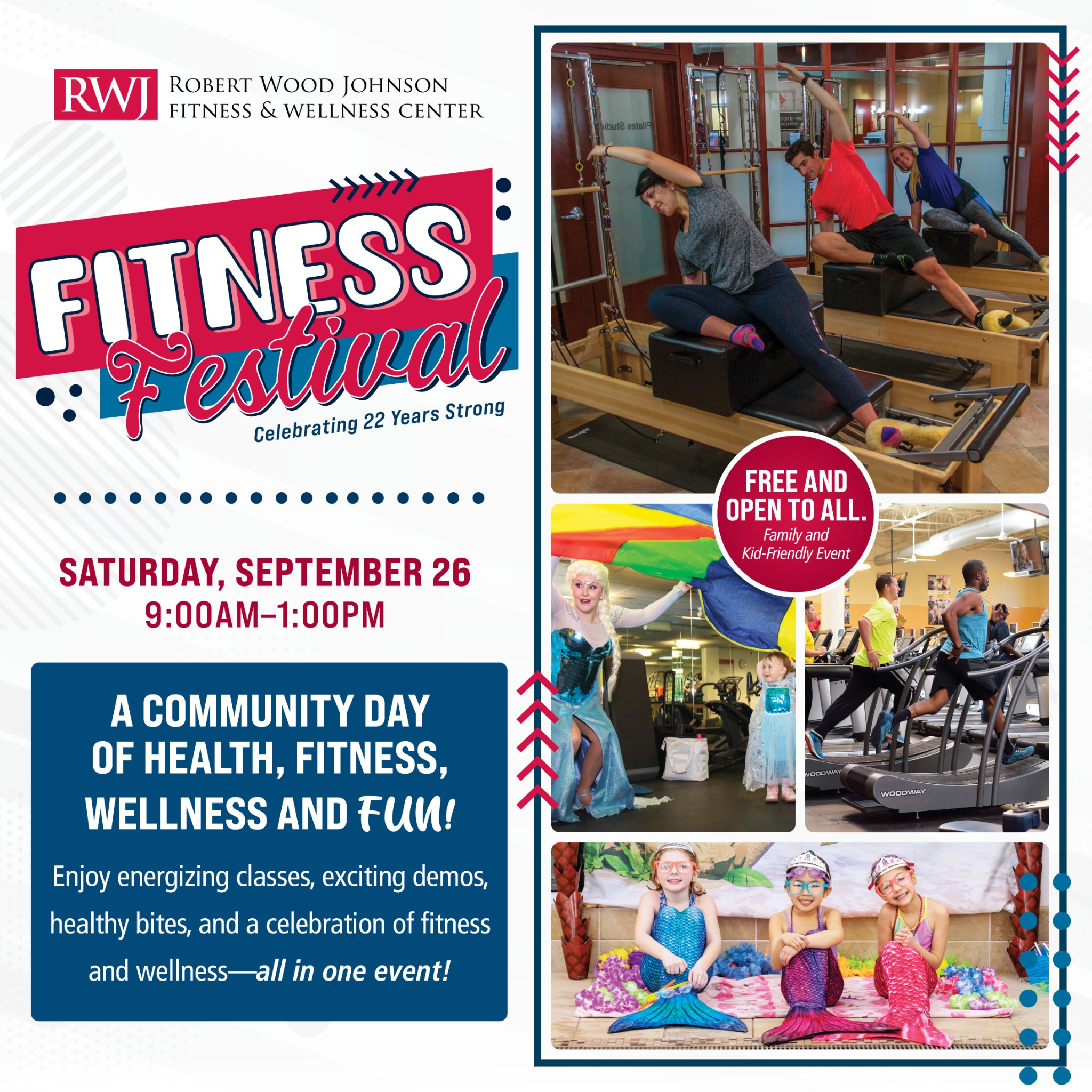 RWJ Fitness & Wellness Center - Hamilton Facebook ad: Save the Date: Free Fitness Festival