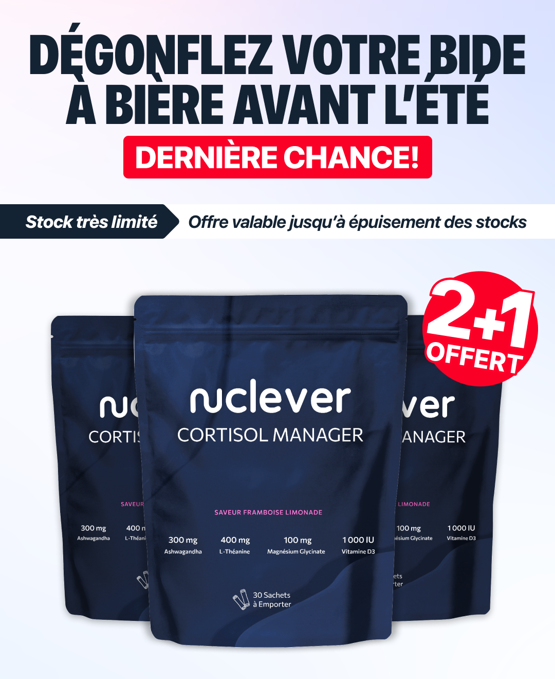 Nuclever Hommes Facebook ad: Le manager de ton cortisol