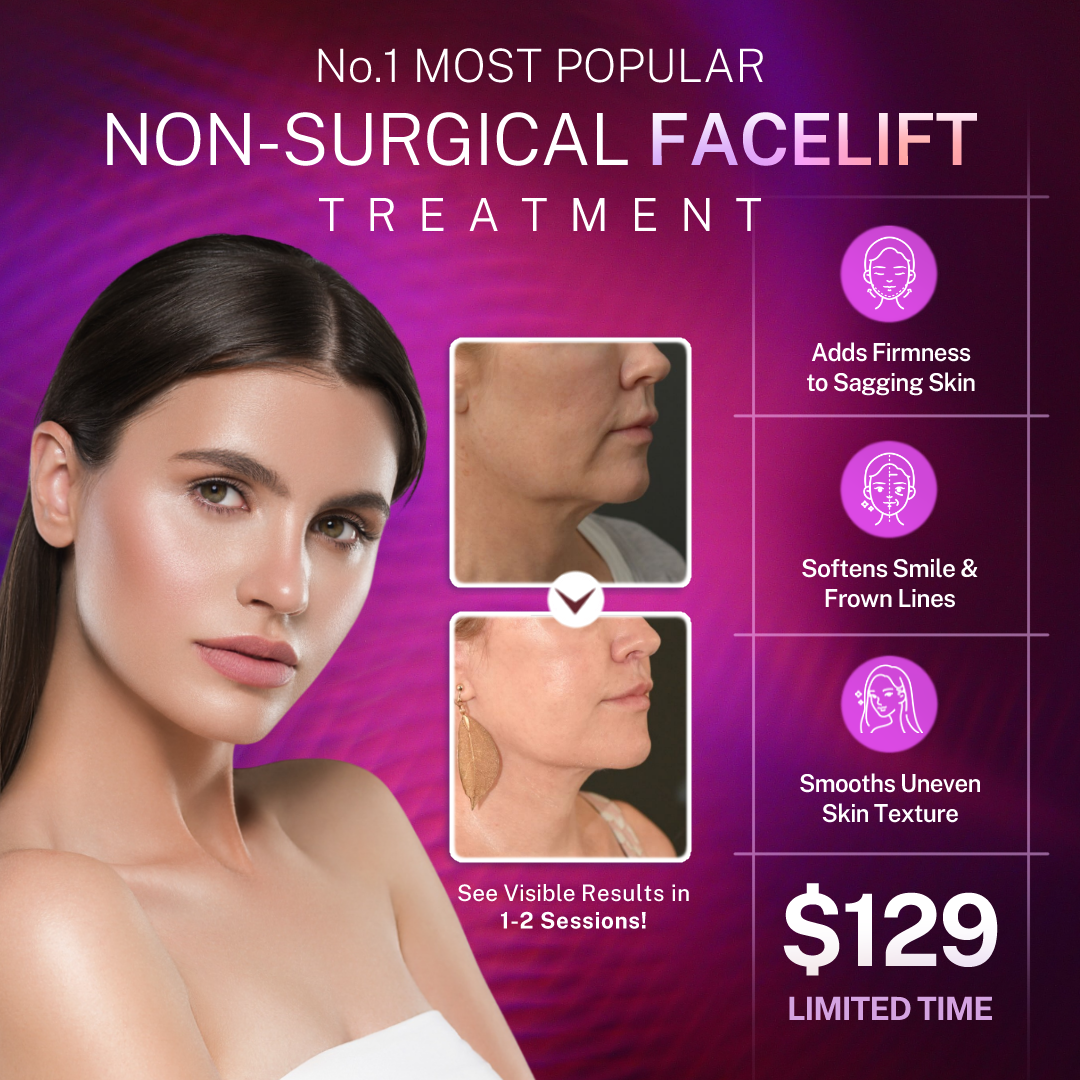 Skin Therapy Master Facebook ad: Non-Surgical Facelift for ONLY $129!