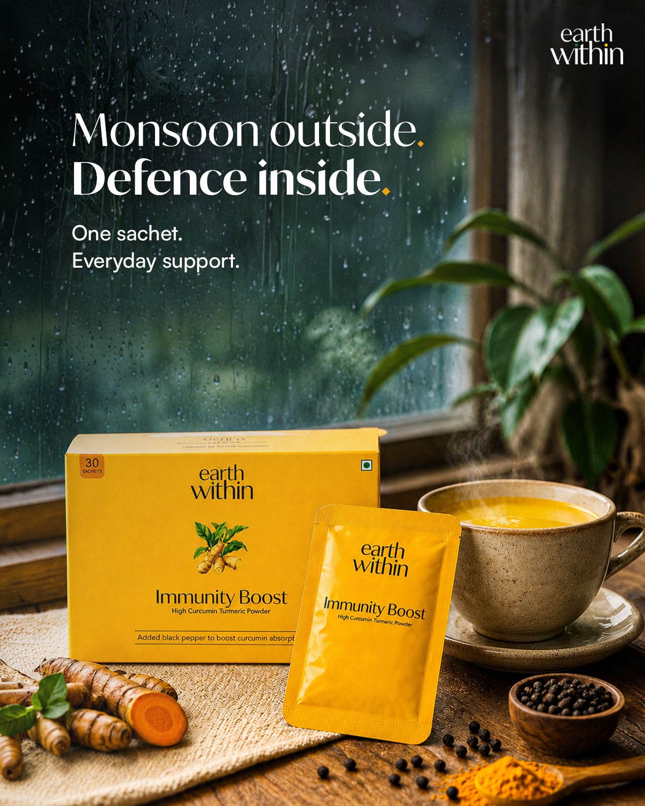 Earth Within Facebook ad: One Sachet. Daily Defence.