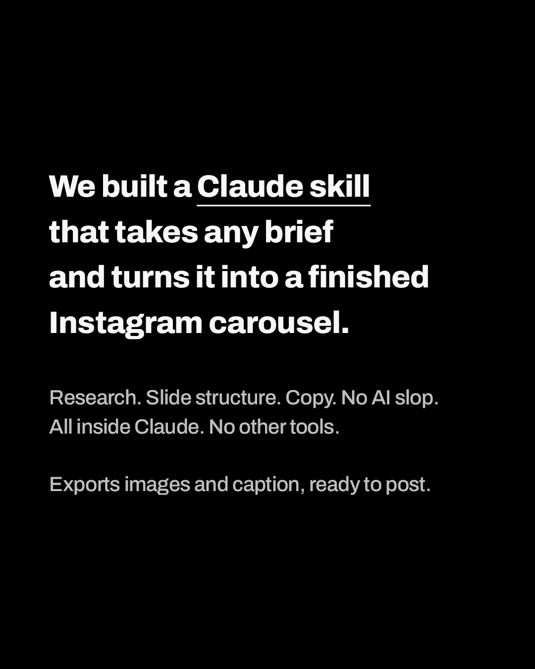 Unbland Facebook ad: Your next carousel is live in 25 minutes