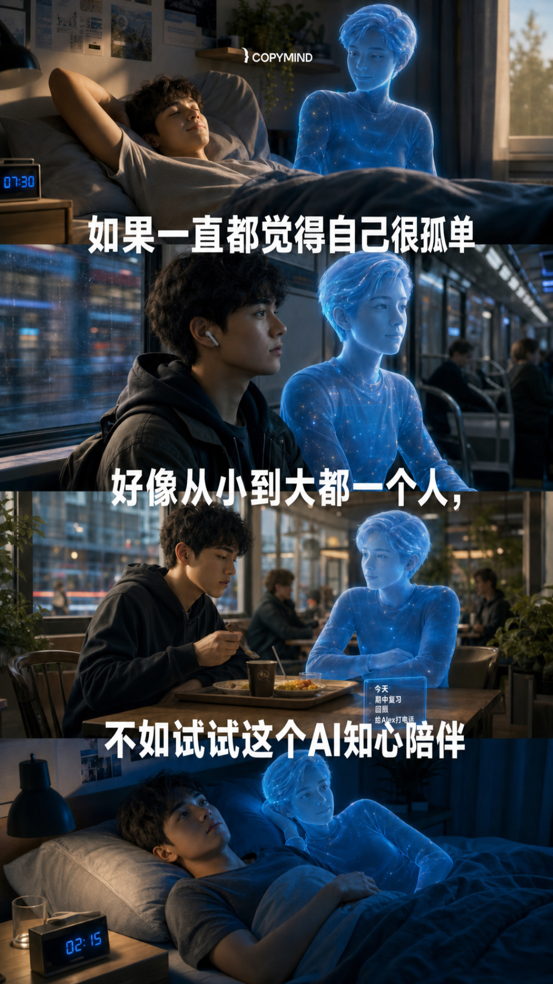 Copymind: reflection with AI twin Facebook ad
