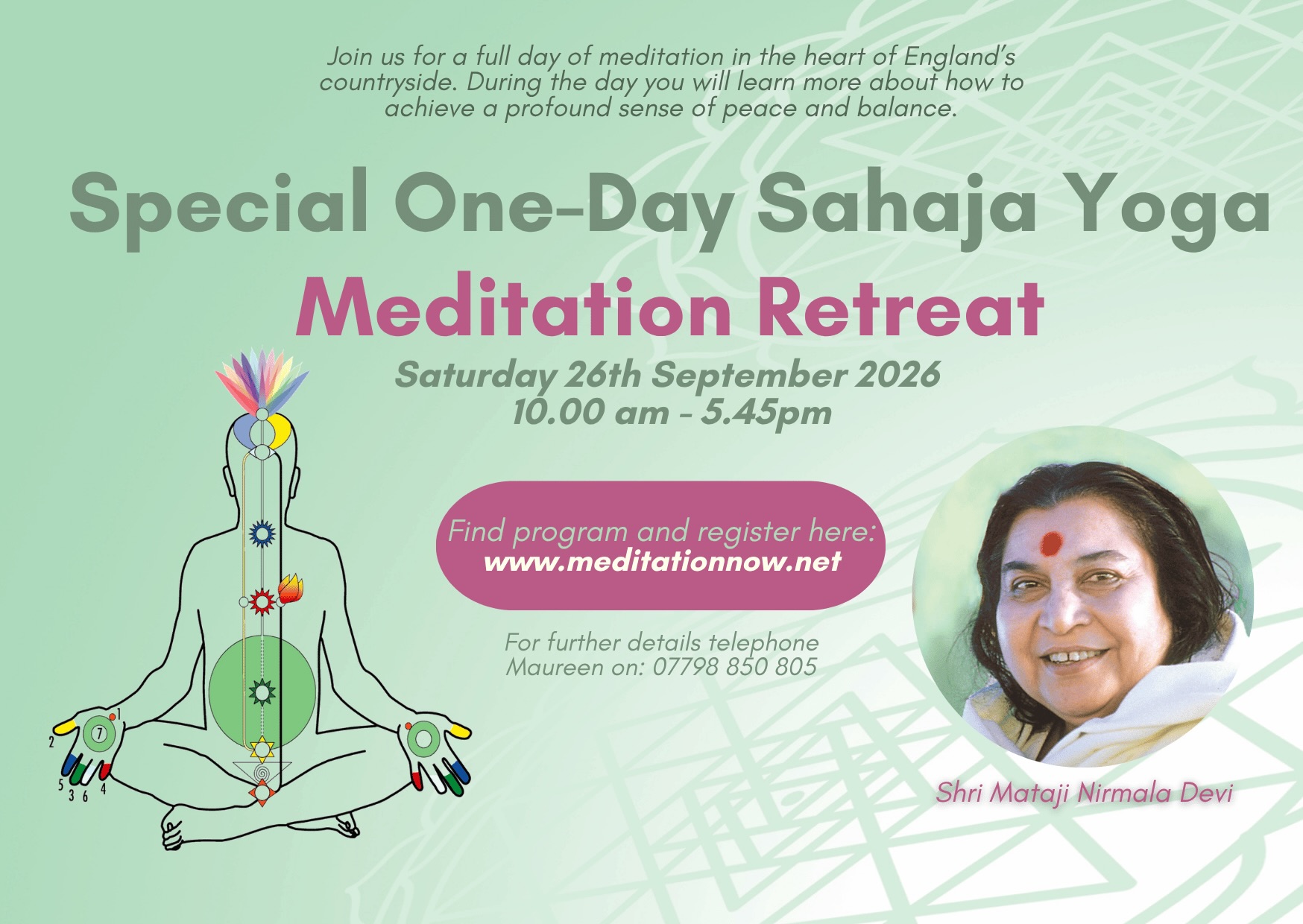 learntomeditateuk Facebook ad: Special one day Sahaja Yoga meditation retreat!
