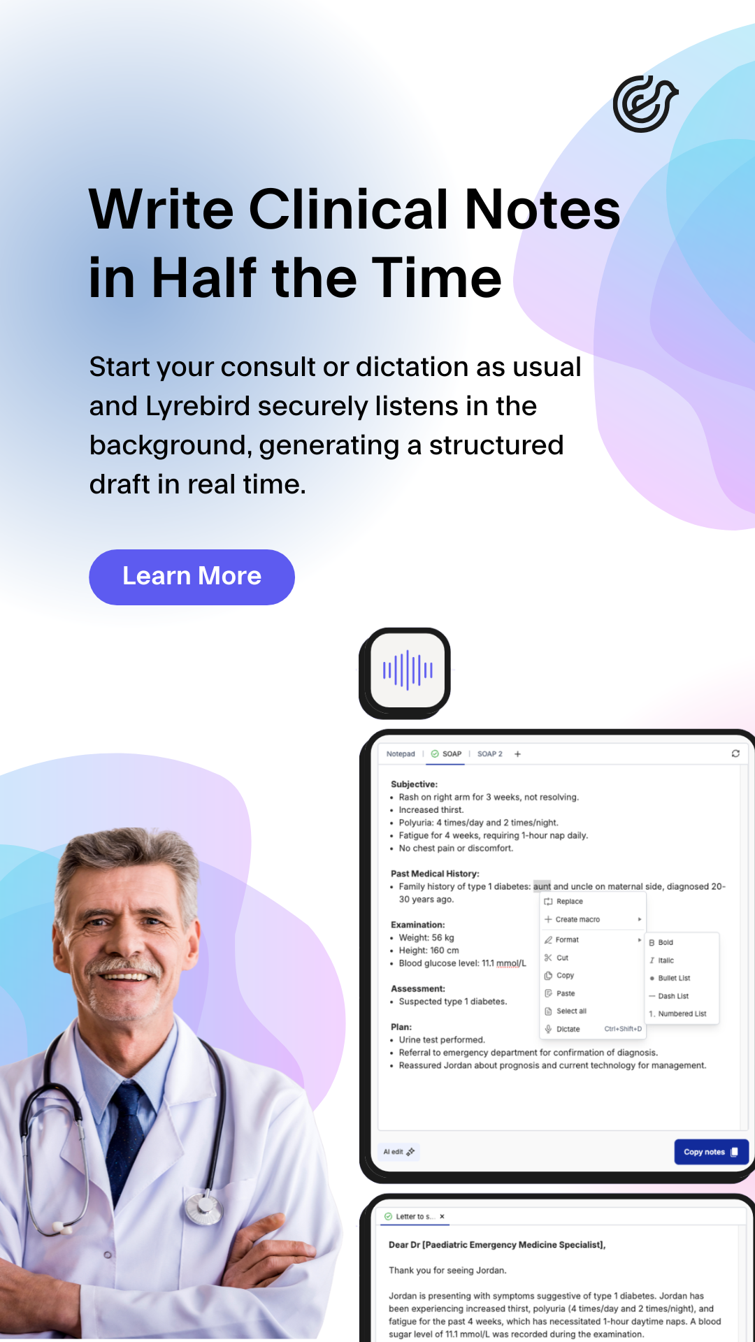 Lyrebird Health Facebook ad