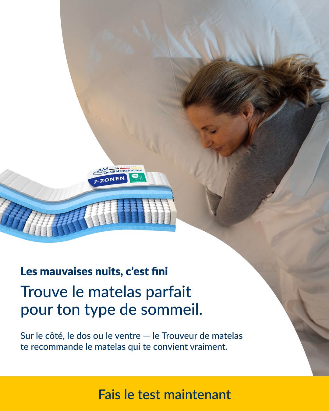 AMQ Sleep Facebook ad: Trouvez le matelas idéal pour vous →