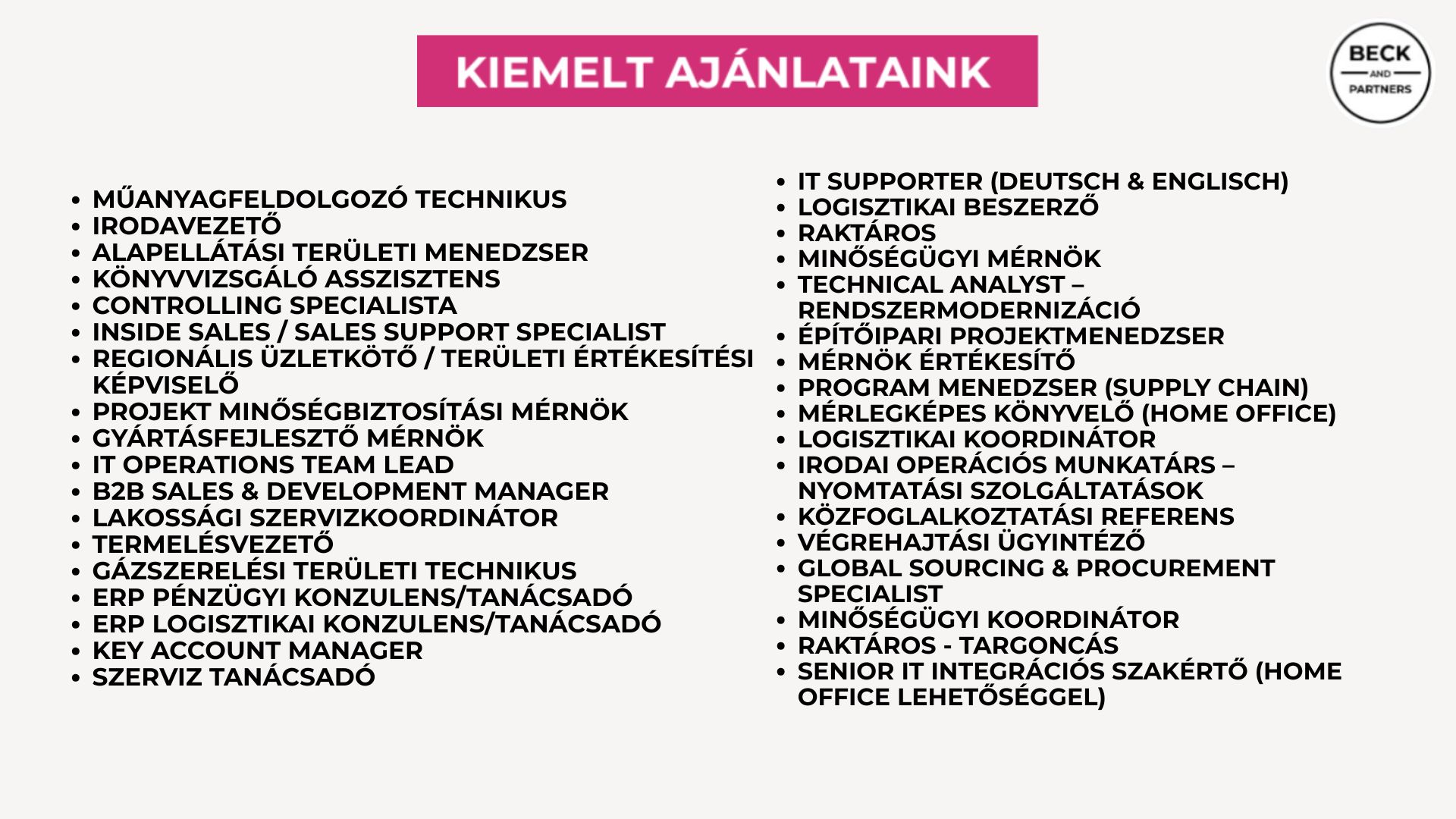 Beck & Partners International HR Consulting Facebook ad