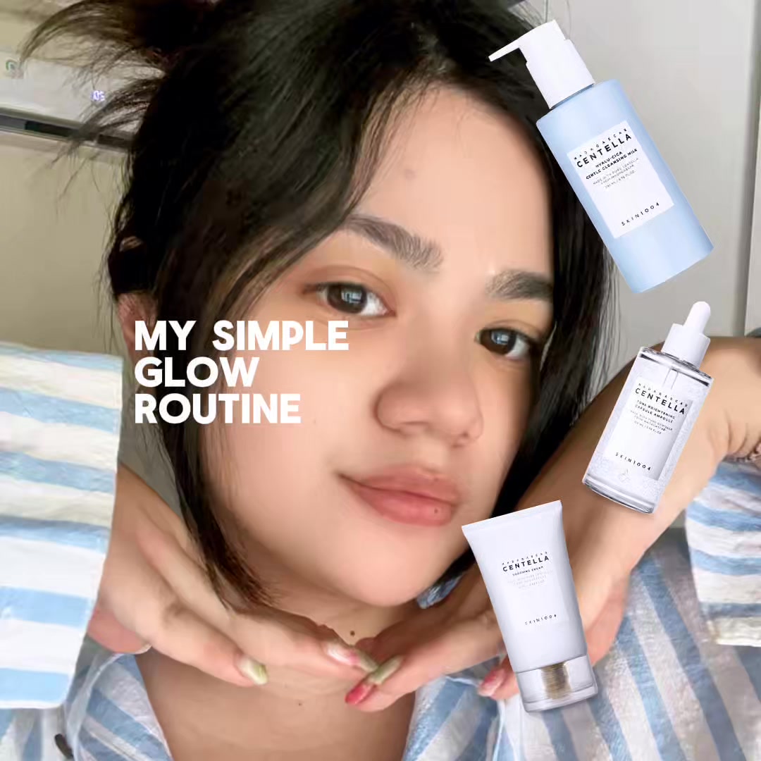 SKIN1004_Indonesia Facebook ad: Glow dari bawah makeup kamu! Stock up di Shopee sekarang.