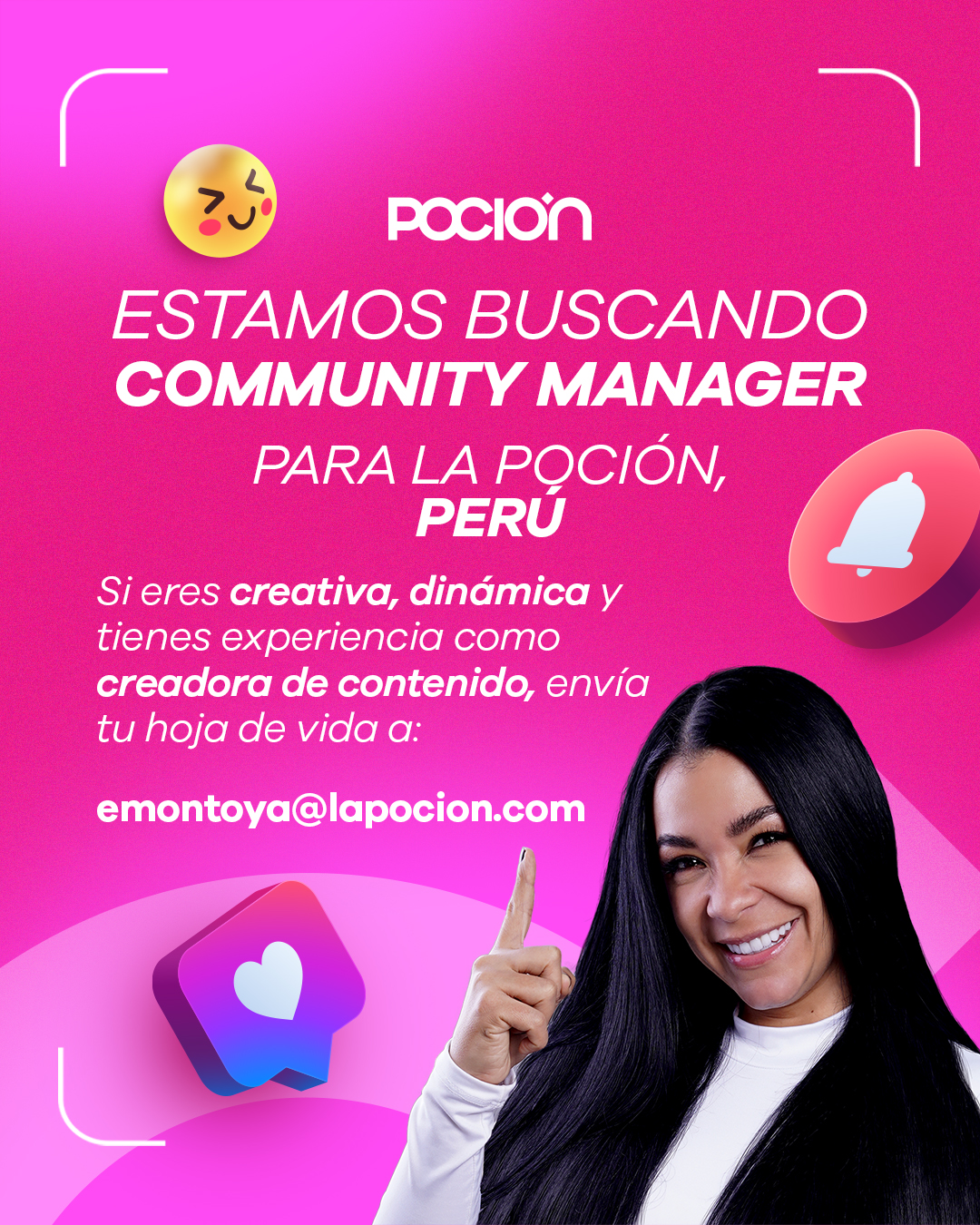 La Poción Perú Facebook ad: ¡Estamos buscando Community Manager!