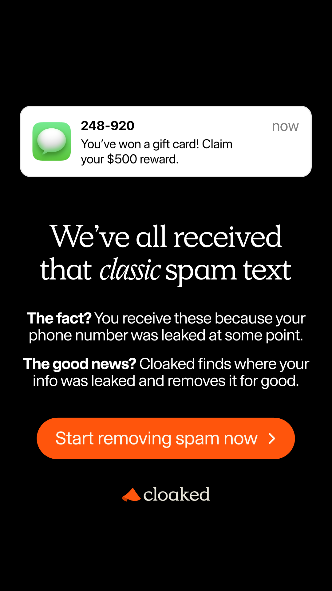 Cloaked Inc. Facebook ad