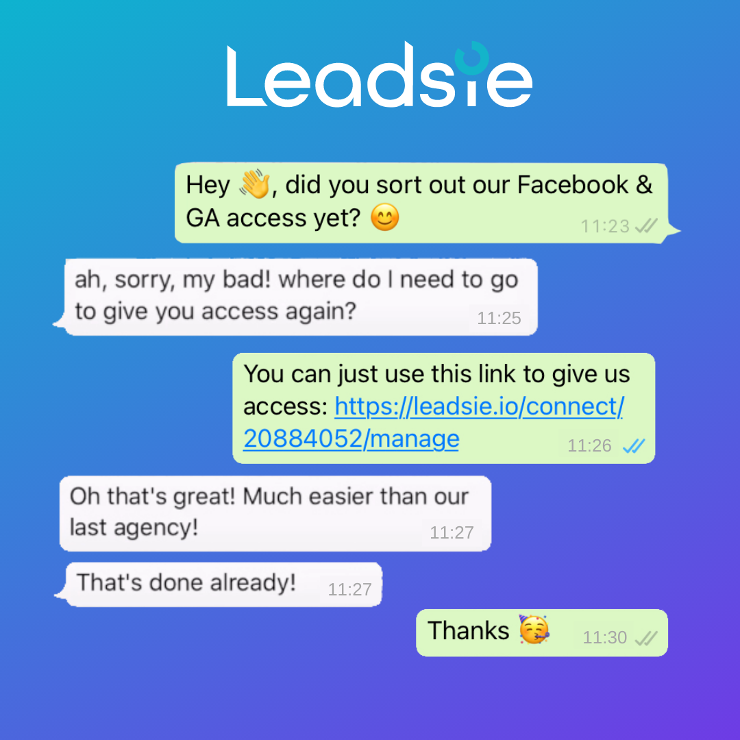 Leadsie Facebook ad: Still sending PDF instructions to get access?