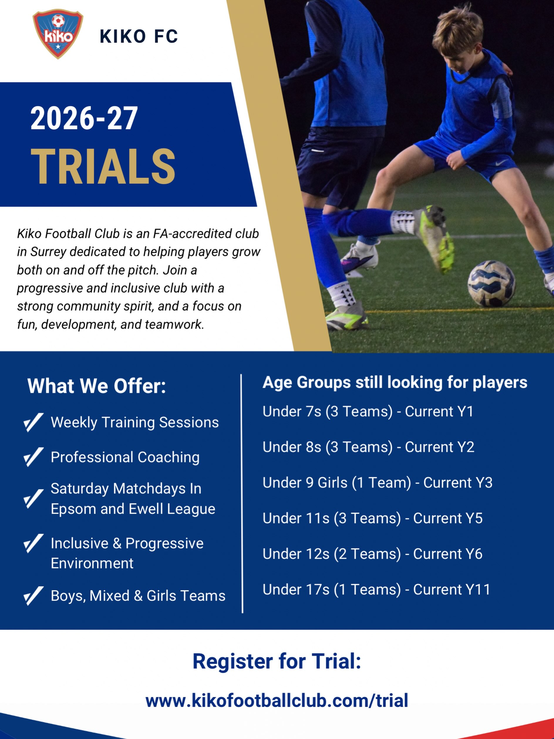 Kiko Soccer Schools Facebook ad