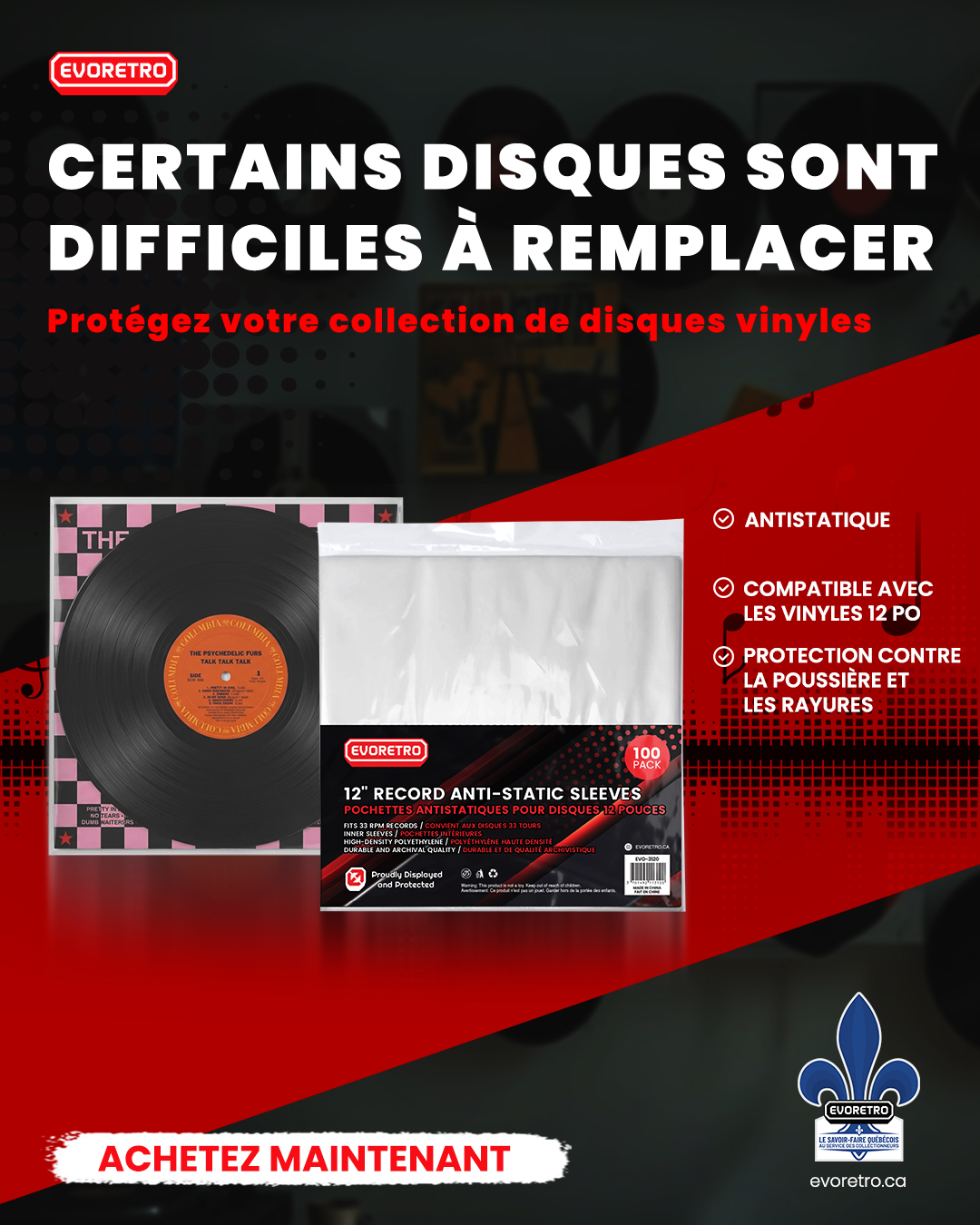 EvoRetro Let's Game Facebook ad: Gardez vos disques propres et protégés