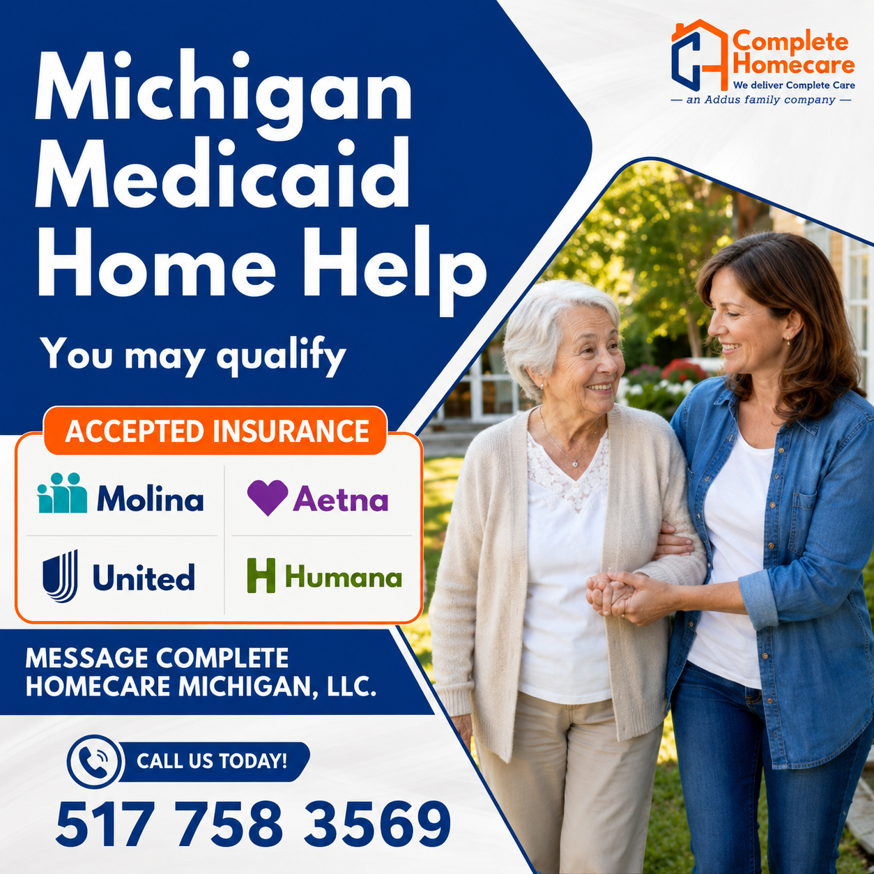 Complete Homecare Michigan Facebook ad: Get Paid as a Family Caregiver