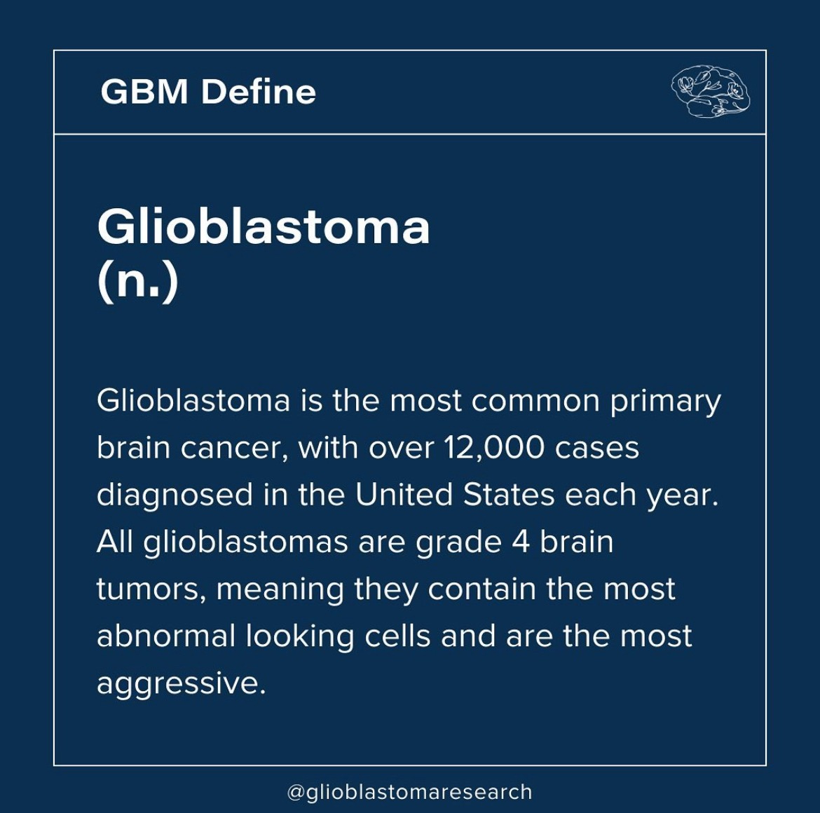 Glioblastoma Research Organization Facebook ad