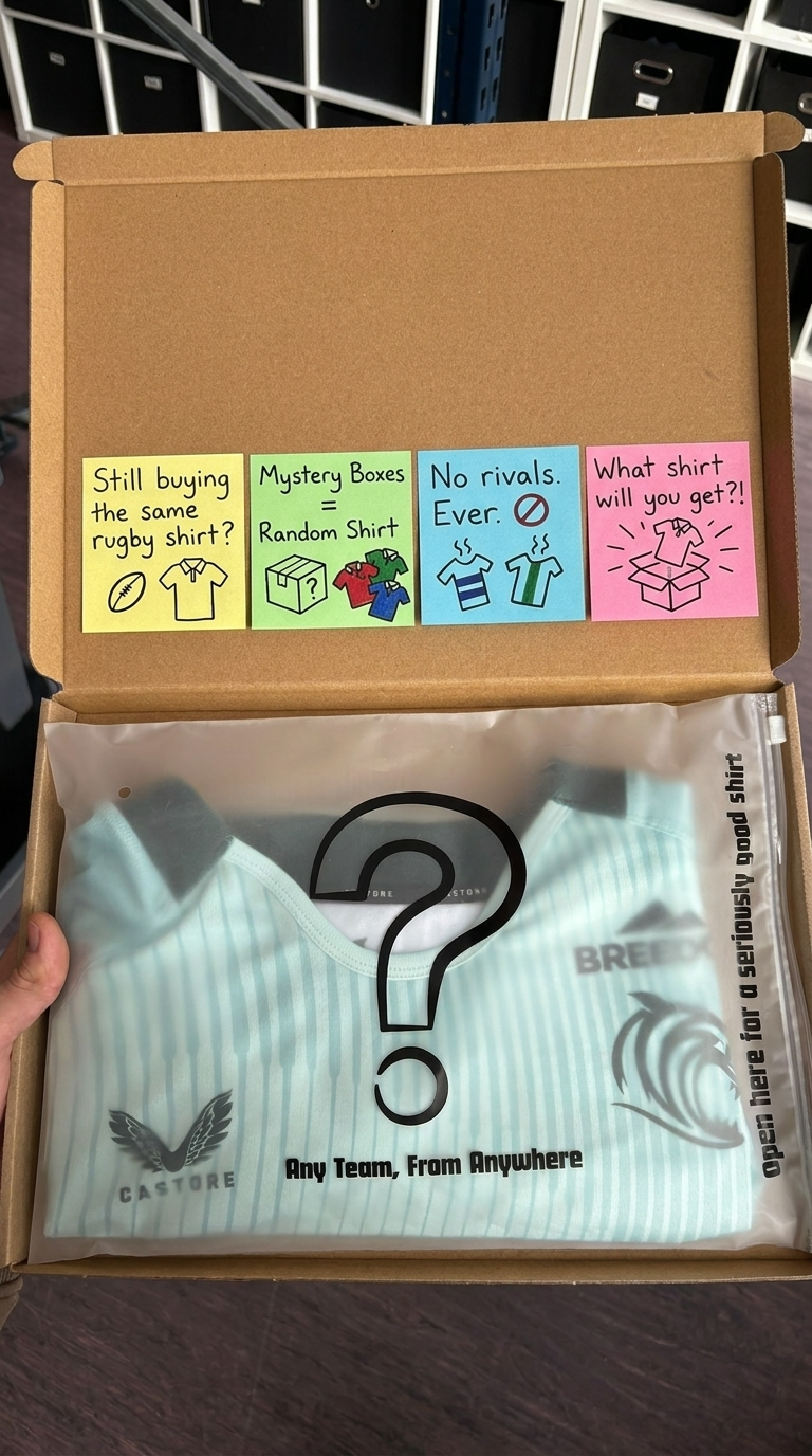 Mystery Shirt in a Box Facebook ad
