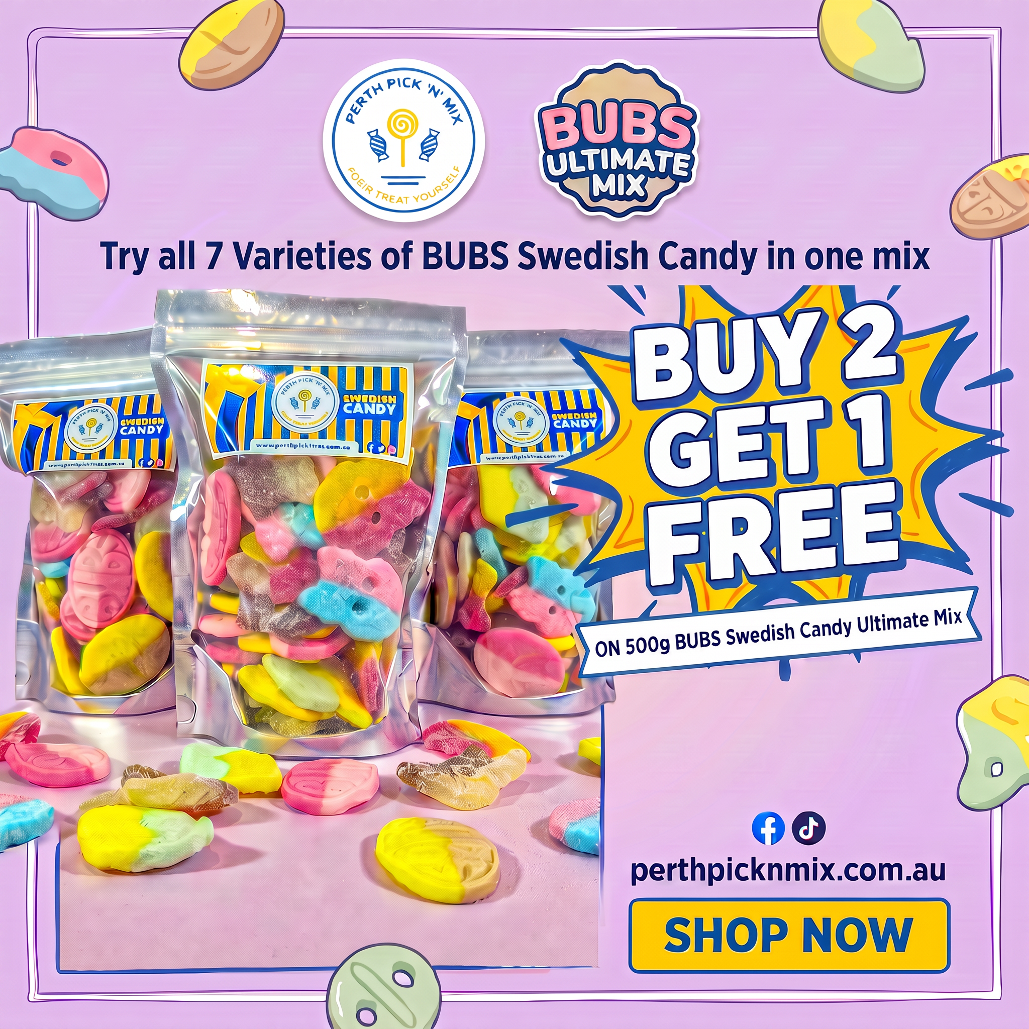 PERTH PICK 'N' MIX Facebook ad from Aug 15, 2026