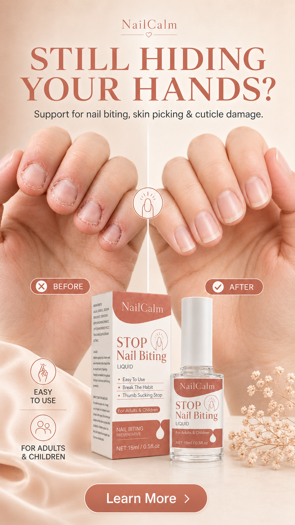 NailCalm Facebook ad from May 10, 2026