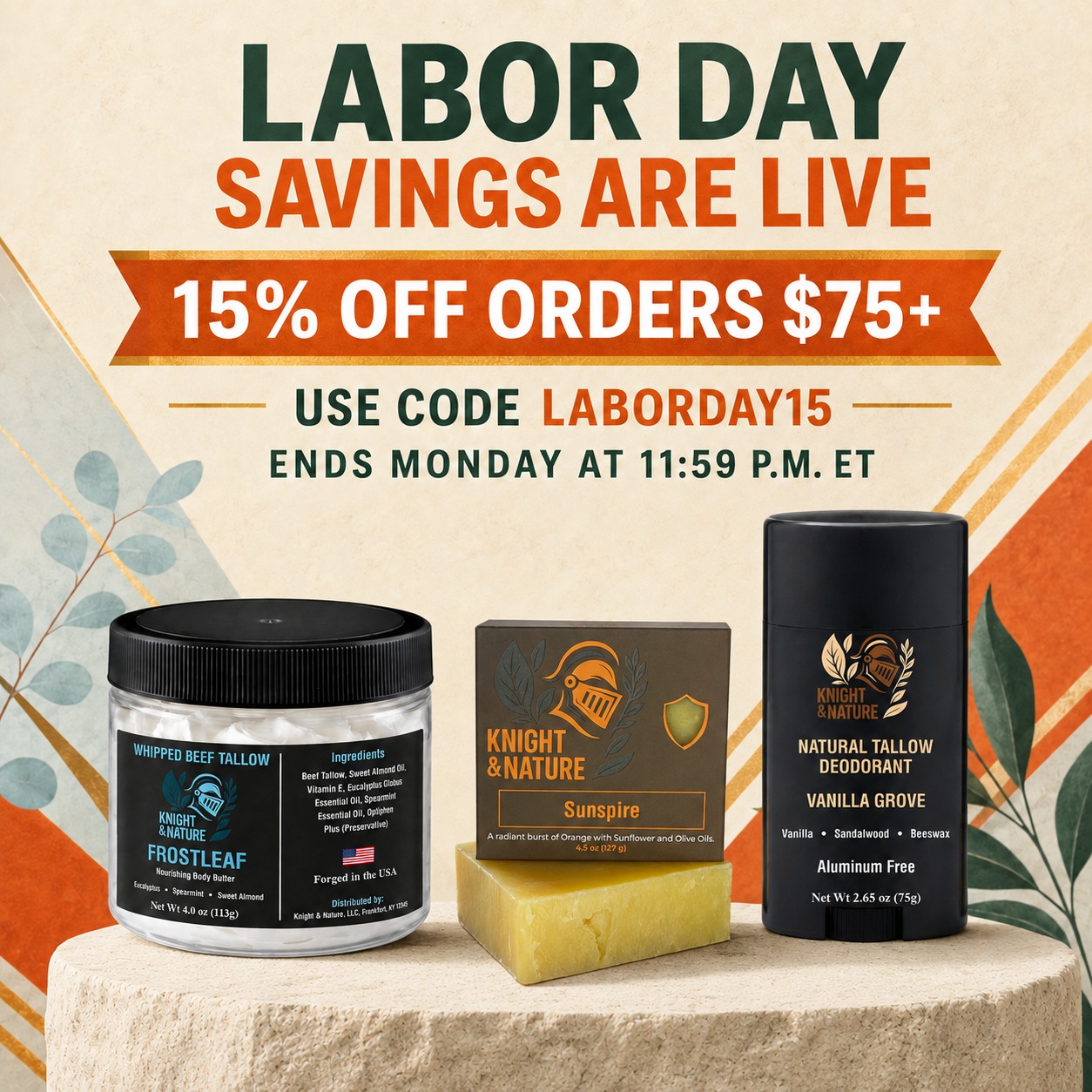 Knight & Nature Facebook ad: Natural Tallow Skincare & Handmade Soap | Knight & Nature