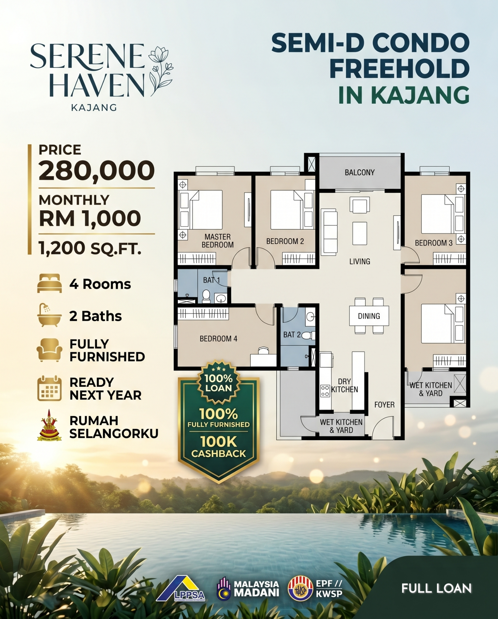 Mudah Property Facebook ad: Fully Furnished Last 15 units!