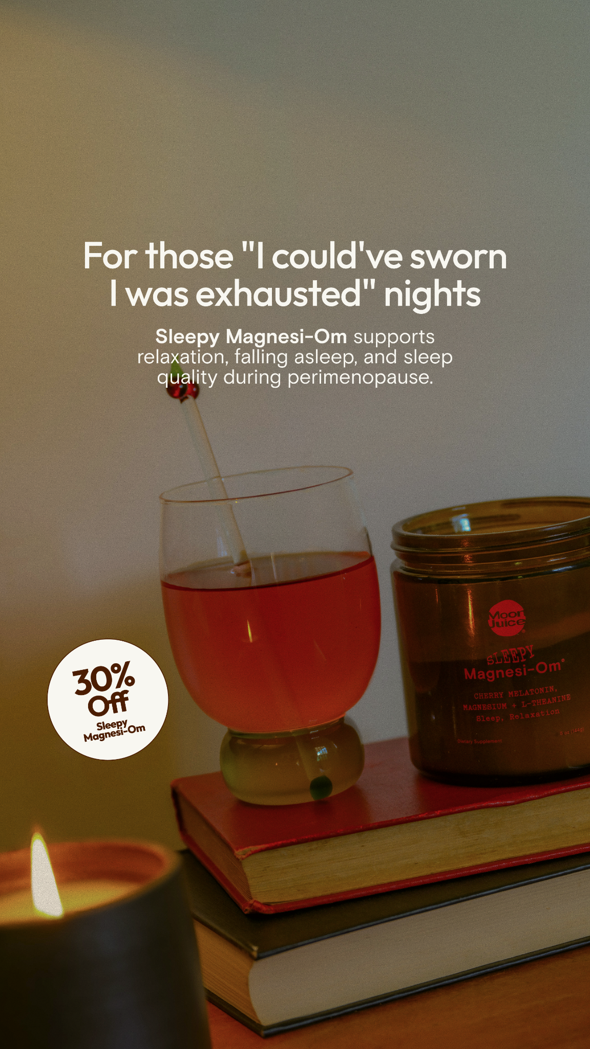 Moon Juice Facebook ad: Cherry Sleepy Magnesi-Om