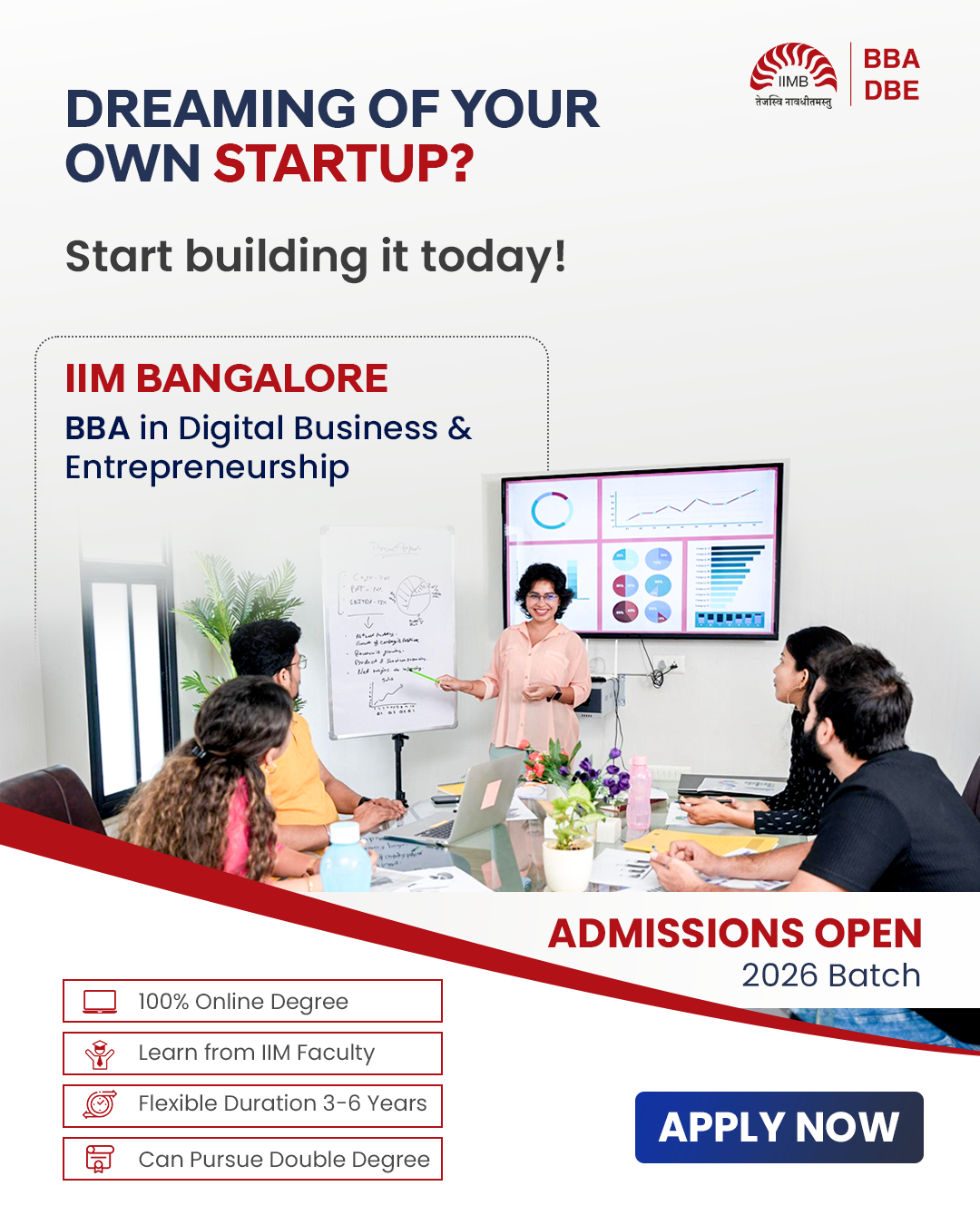 IIM Bangalore - BBA in Digital Business & Entrepreneurship Facebook ad