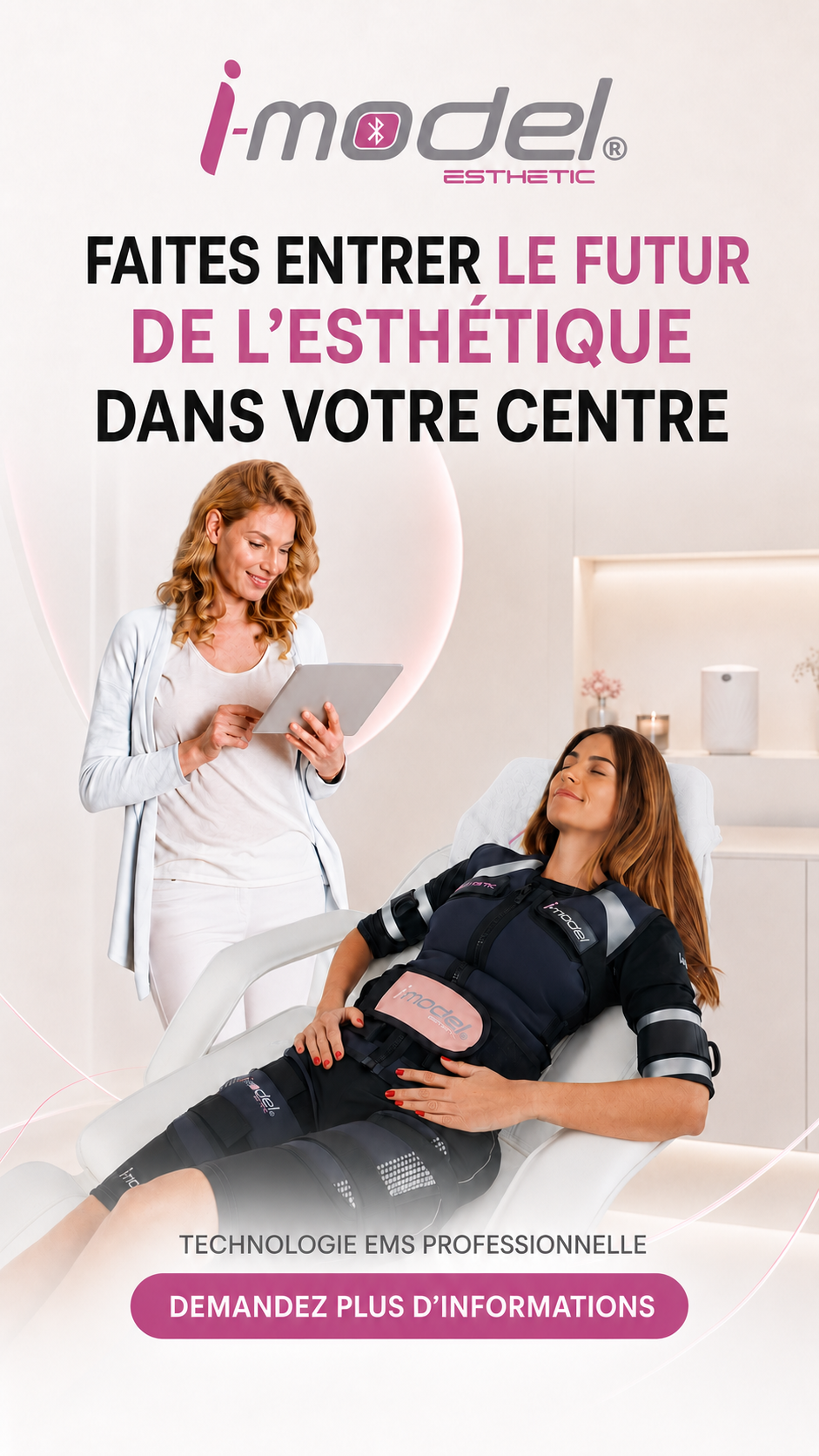 I-motion Group Facebook ad: i-model EMS pour centres esthétiques