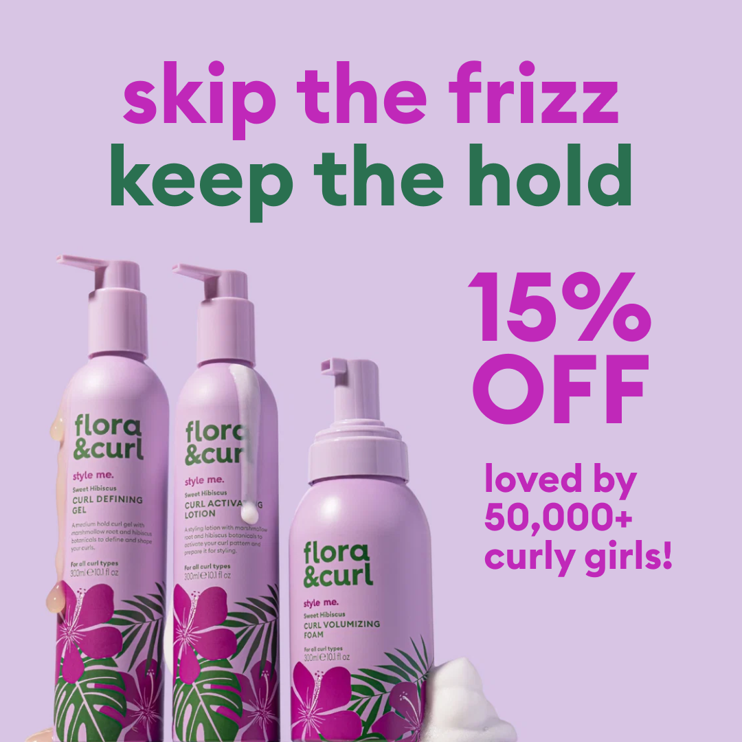 Flora & Curl Haircare Facebook ad: Your Best Curls in 3 Simple Steps