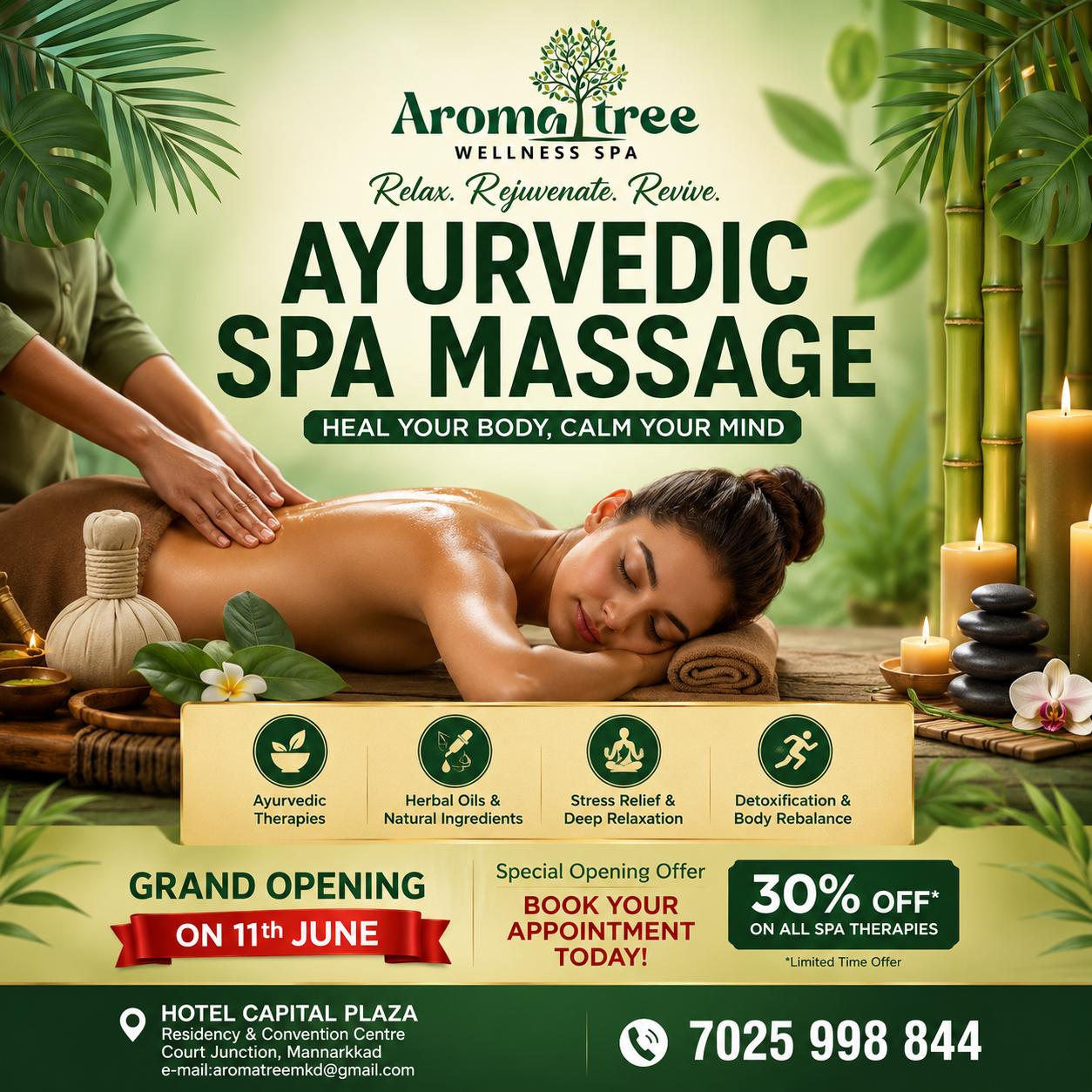 Maharshi Ayurvedic & Wellness Spa Facebook ad: OPEN NOW