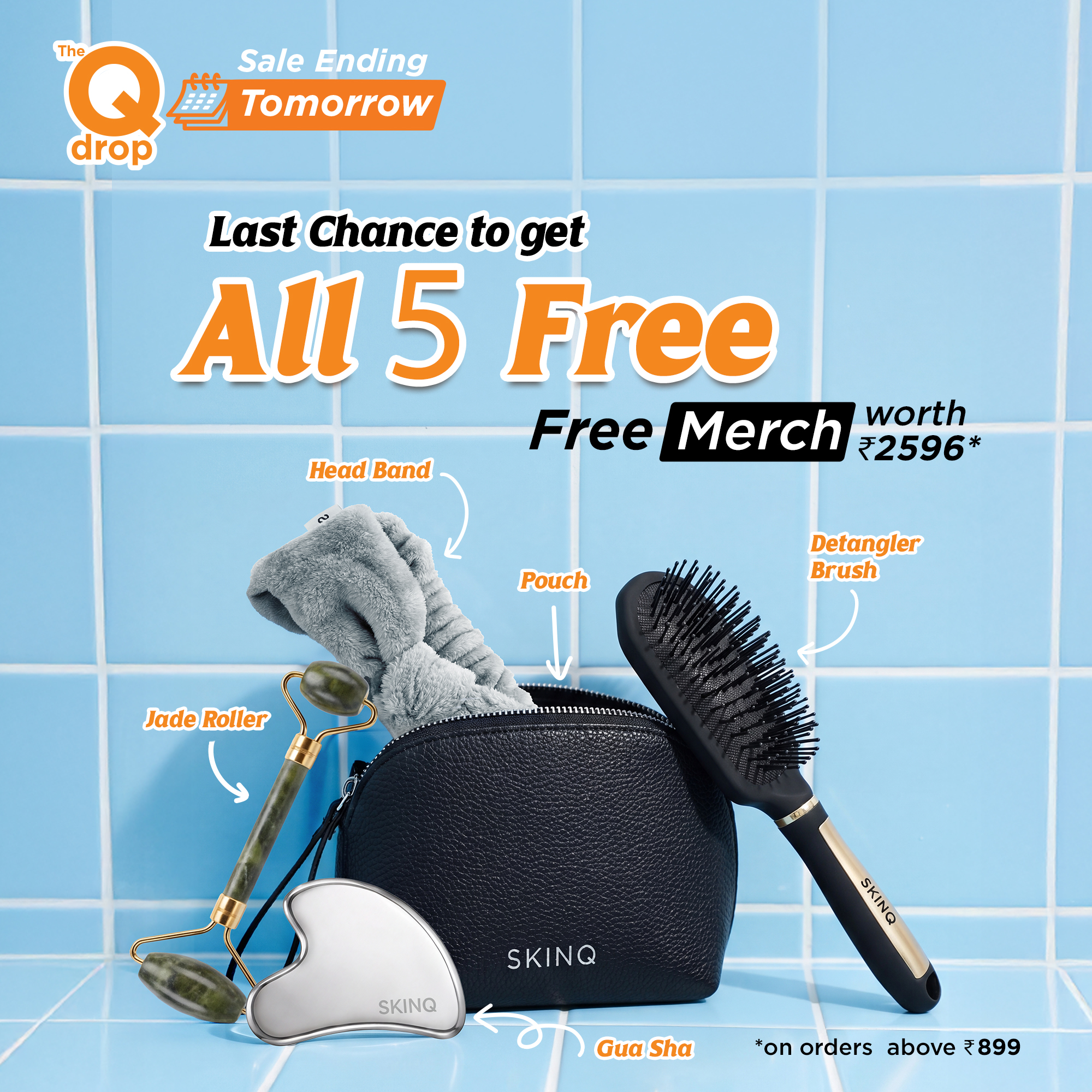 SkinQ India Facebook ad: Get ALL 5 FREE Merch Worth ₹2,596