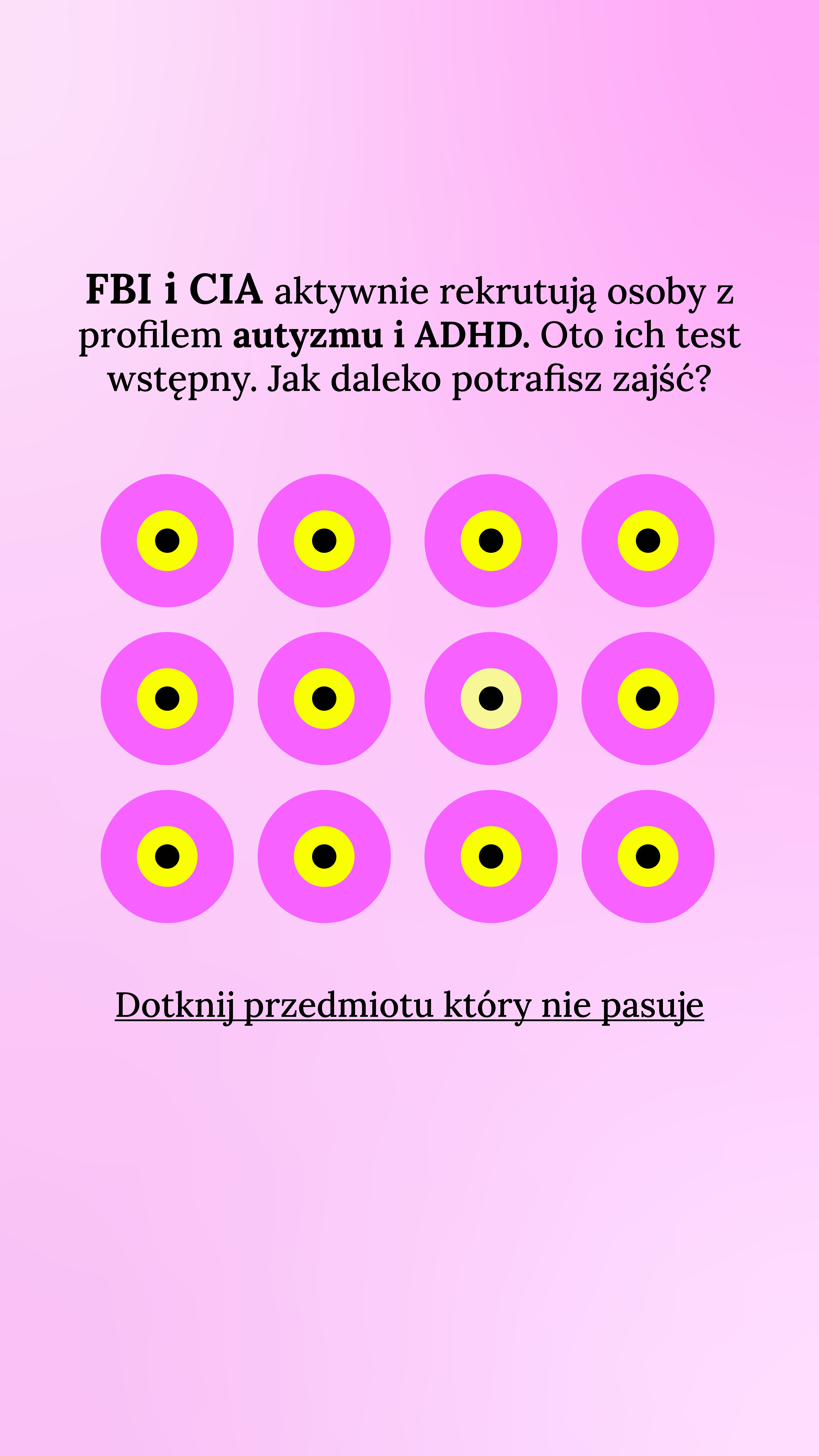 International IQ test Facebook ad