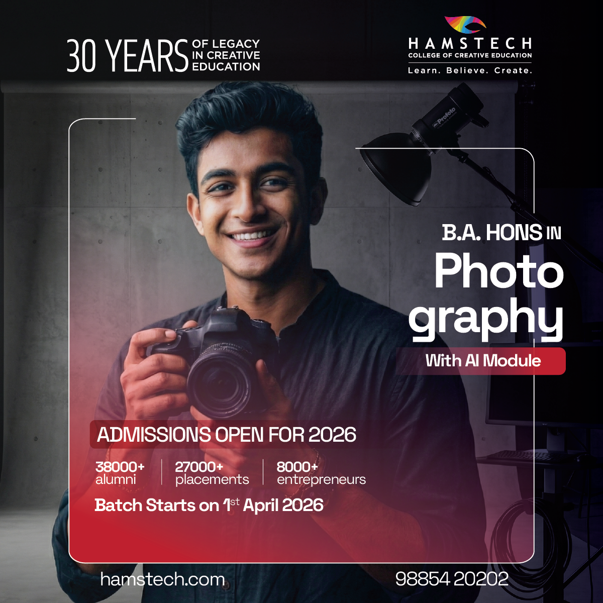 Hamstech College of Creative Education Facebook ad